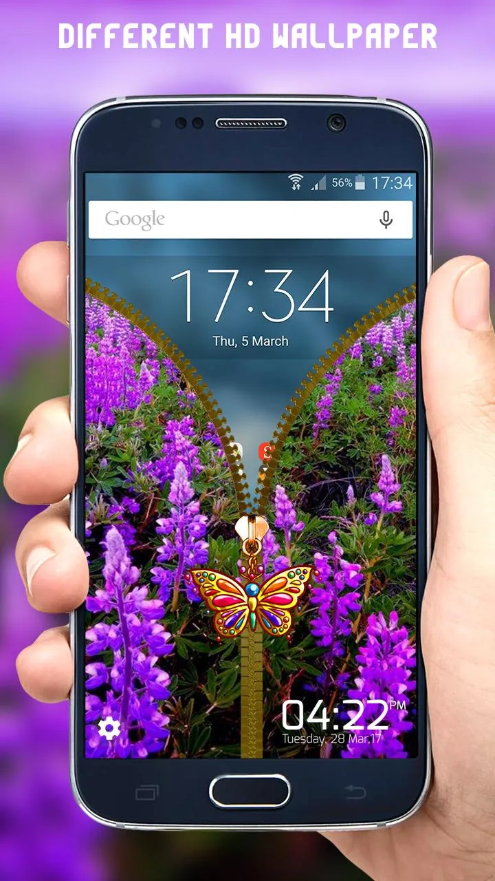 Flowers Zipper Lock Screen | Indus Appstore | Screenshot