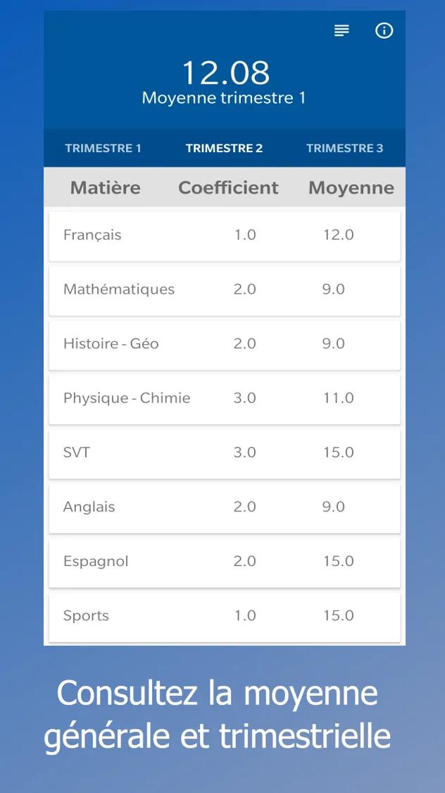 Moyenne - Lycéen | Indus Appstore | Screenshot