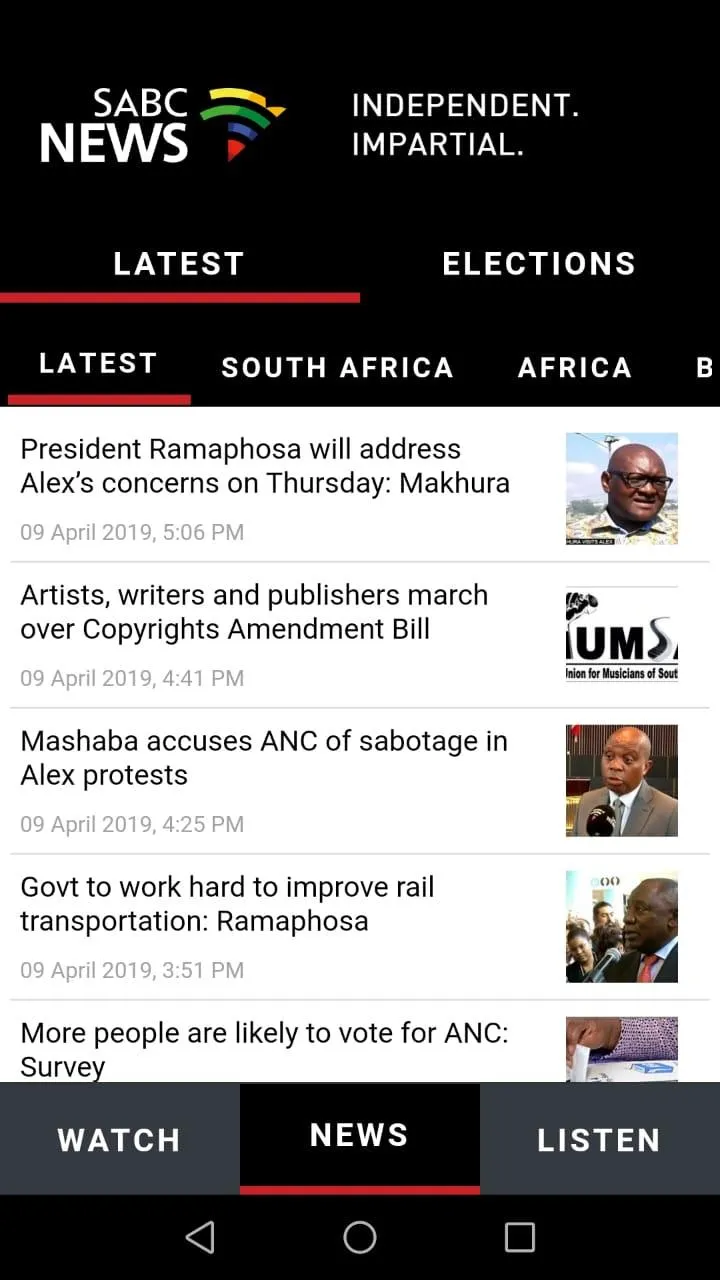 SABC News | Indus Appstore | Screenshot