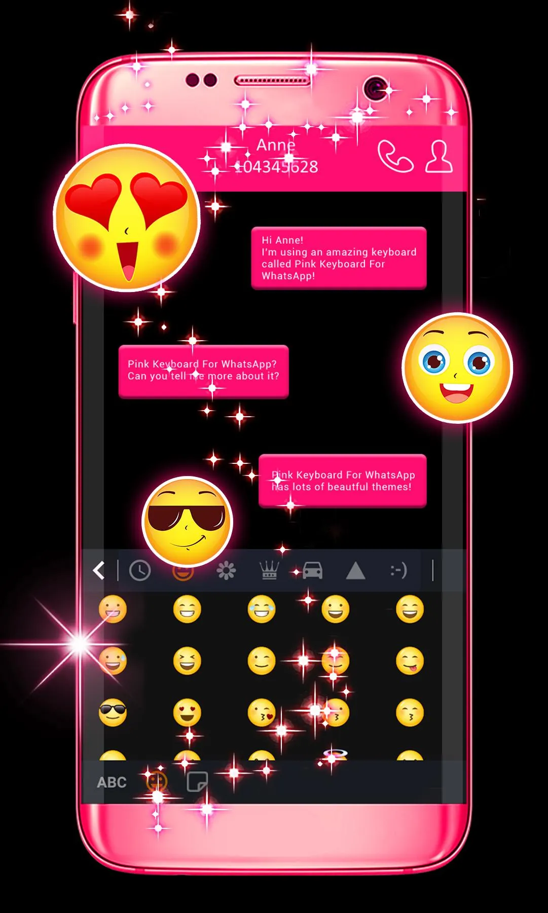 Pink Keyboard For WhatsApp | Indus Appstore | Screenshot