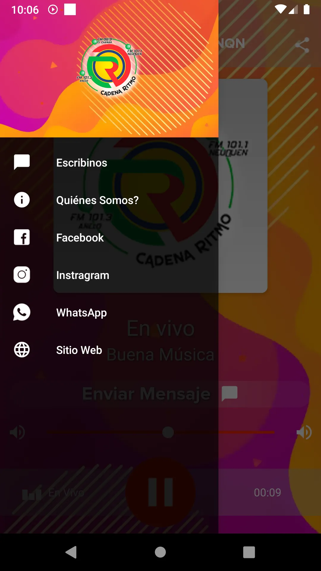 Cadena Ritmo 101.1 Nqn | Indus Appstore | Screenshot