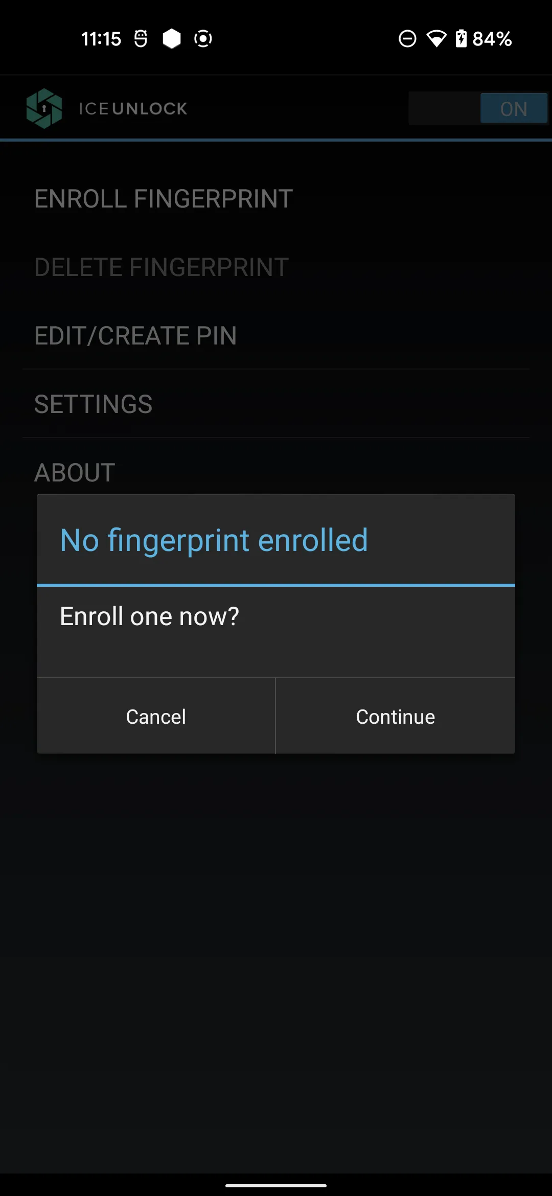 ICE Unlock Fingerprint Scanner | Indus Appstore | Screenshot