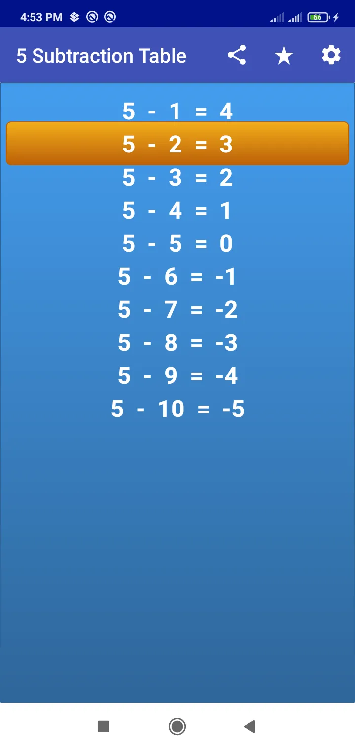 Subtraction Tables | Indus Appstore | Screenshot