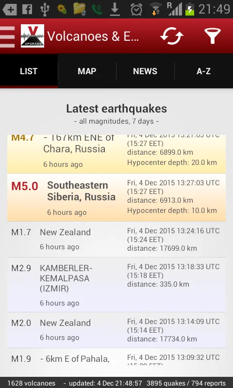 Volcanoes & Earthquakes | Indus Appstore | Screenshot