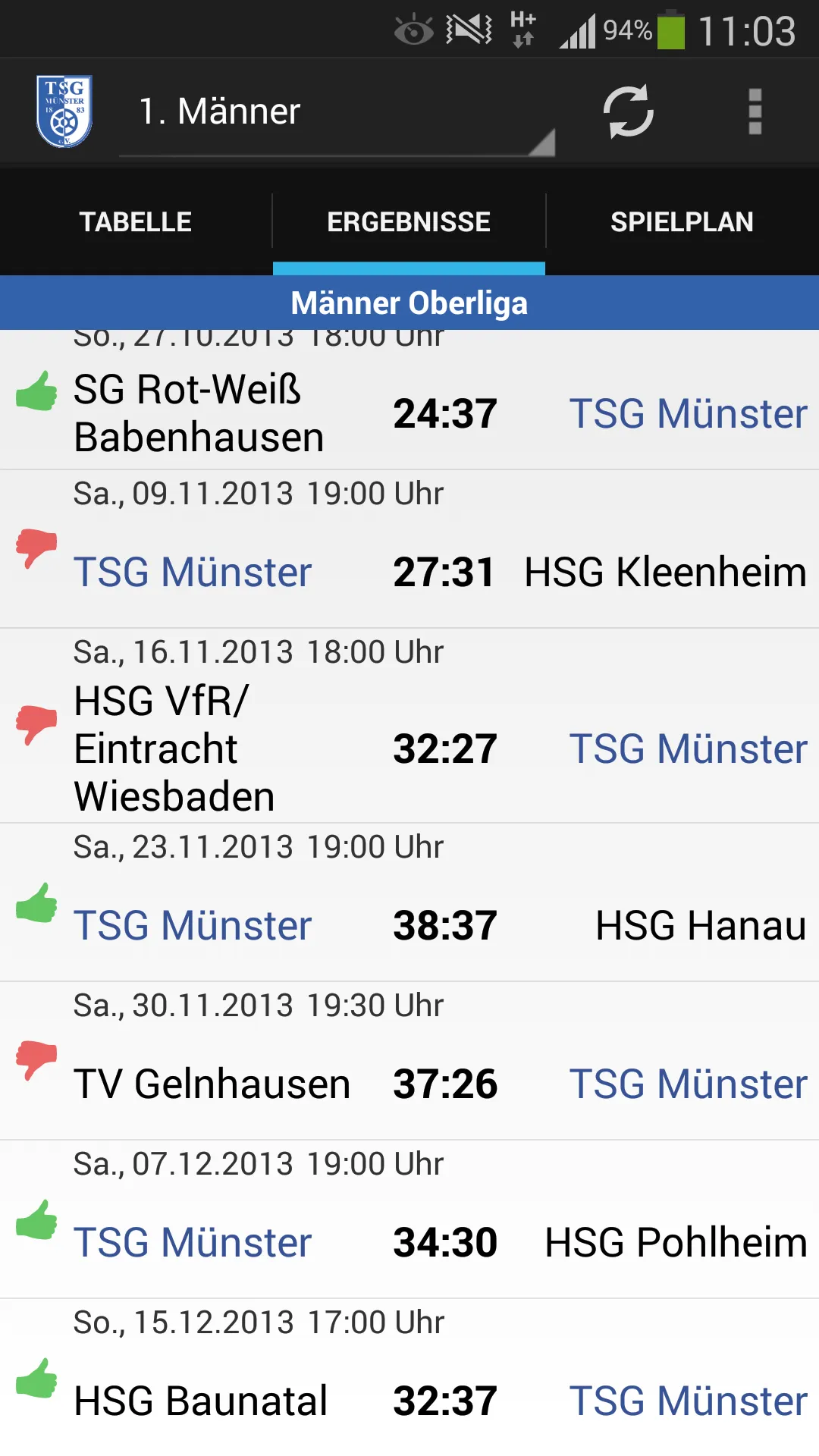 TSG Münster Handball | Indus Appstore | Screenshot