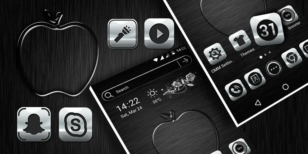 Crystal Silver Launcher Theme | Indus Appstore | Screenshot