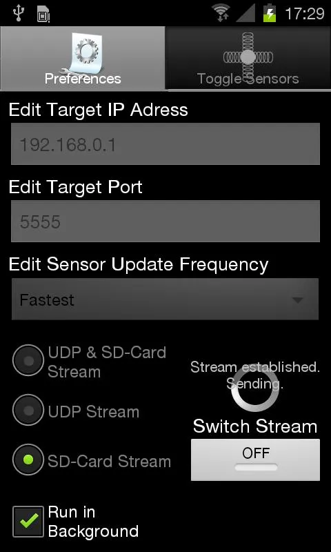 Sensorstream IMU+GPS | Indus Appstore | Screenshot