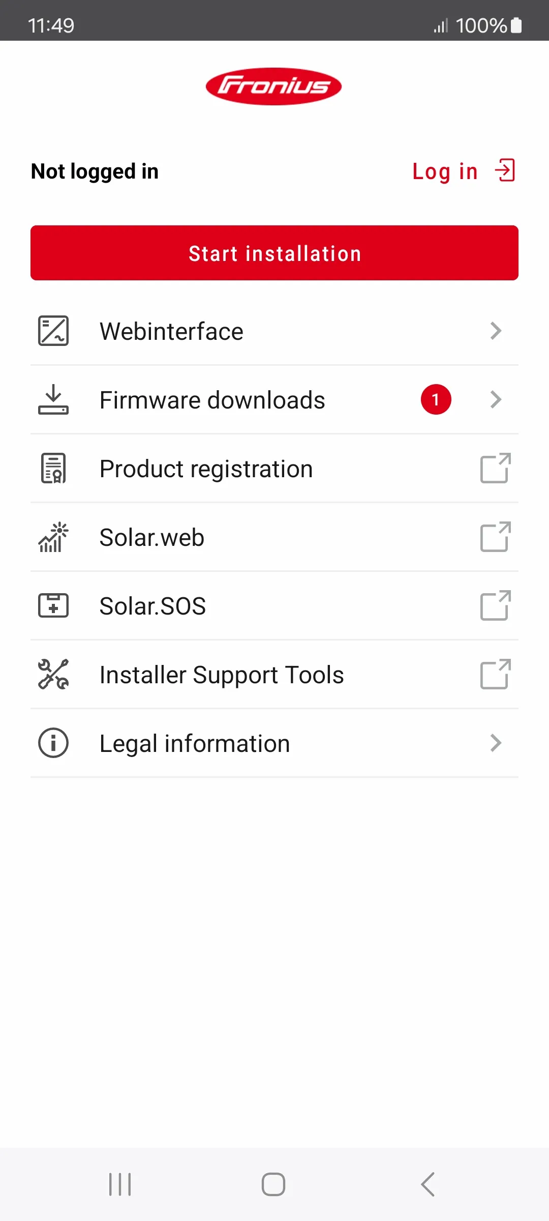 Fronius Solar.start | Indus Appstore | Screenshot