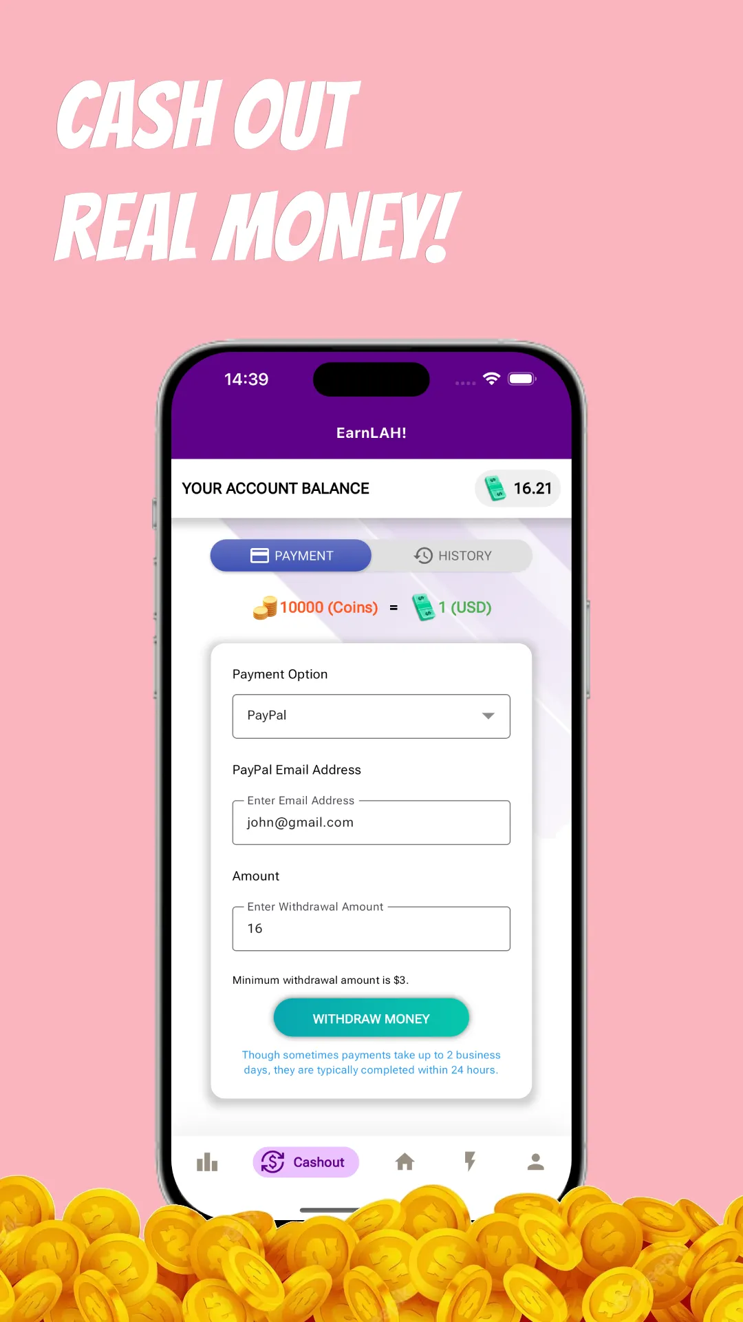 Earn Money with EarnLAH! | Indus Appstore | Screenshot