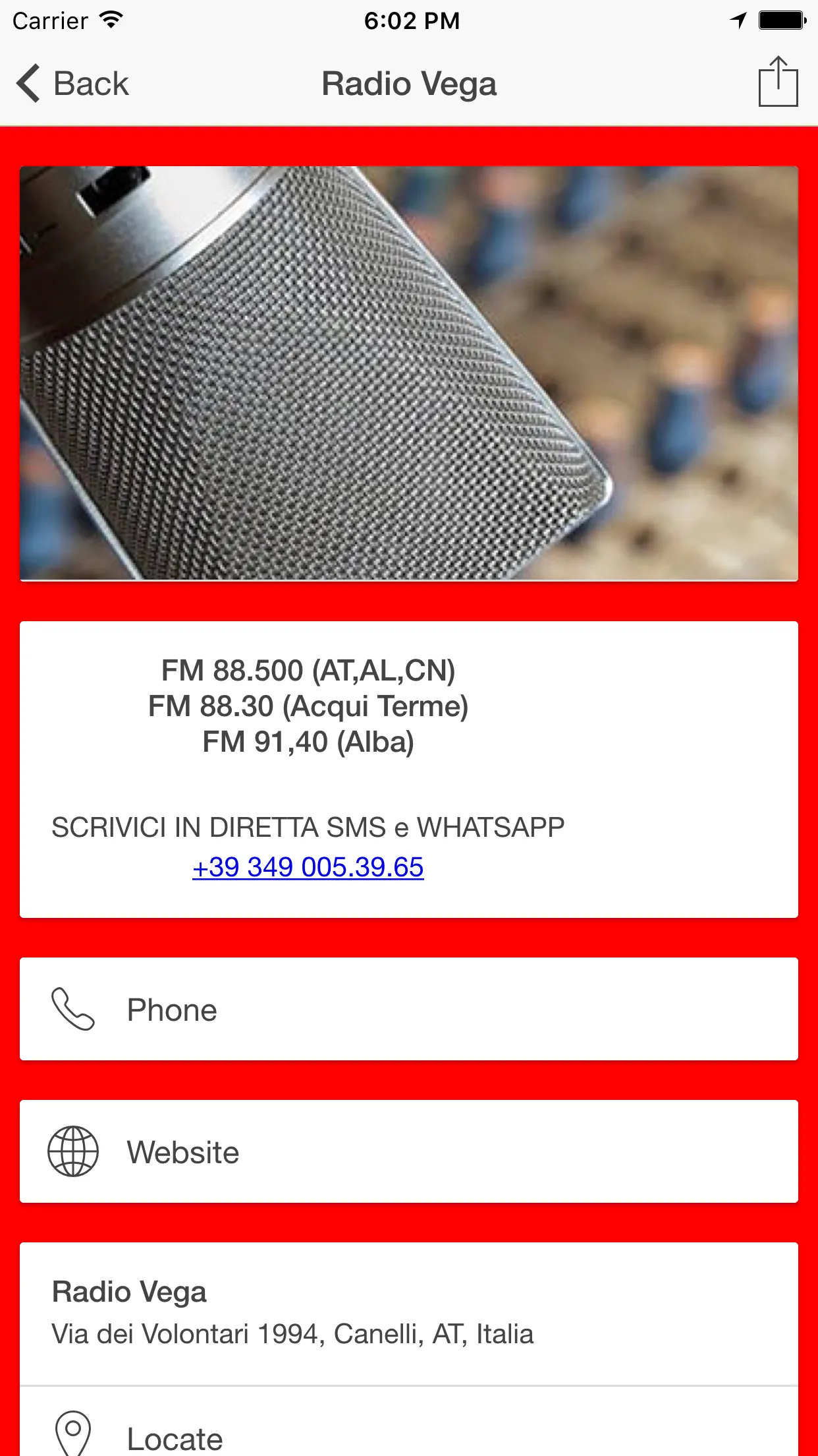 Radio Vega Italia | Indus Appstore | Screenshot