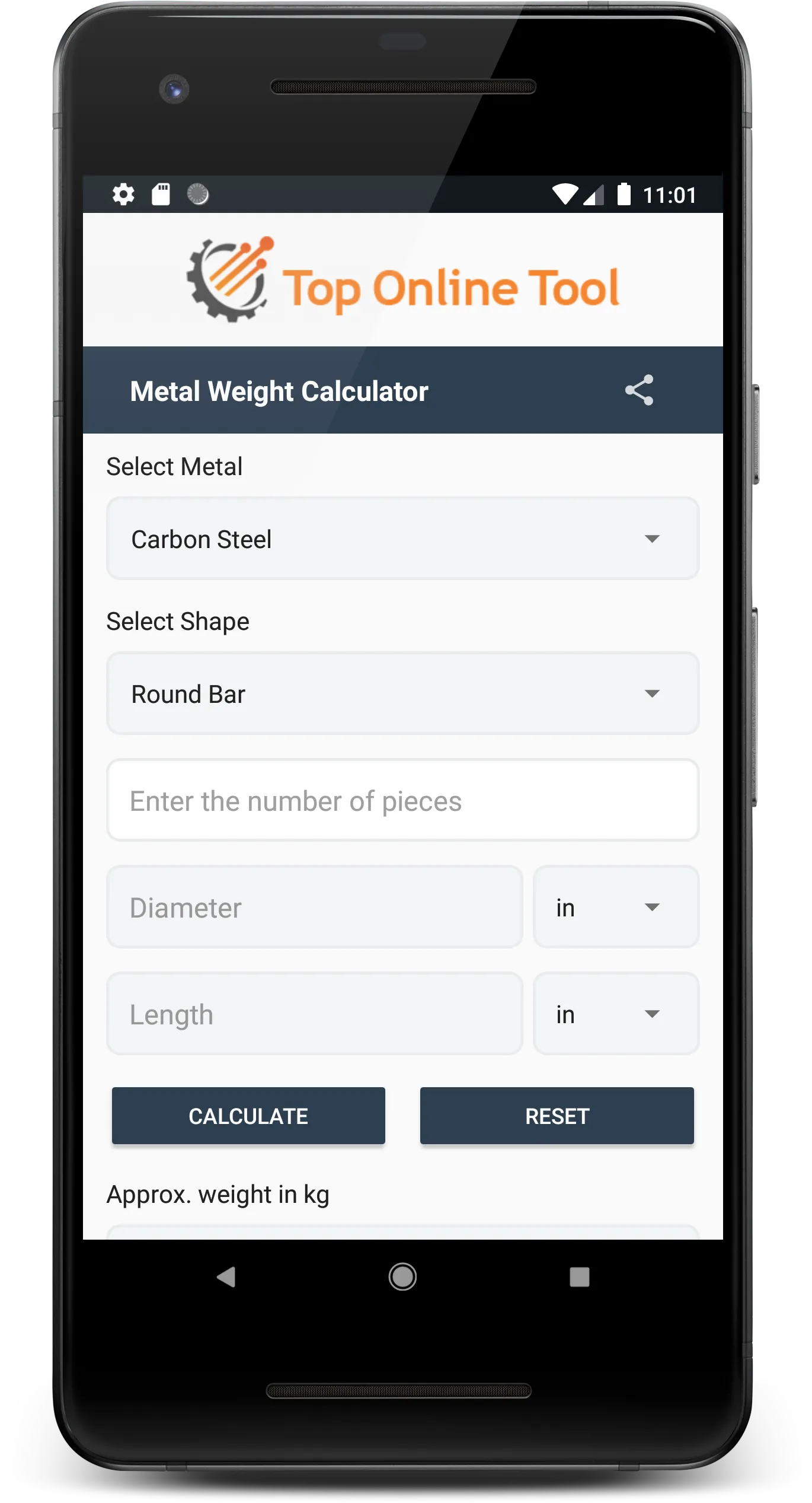 Metal Weight Calculator | Indus Appstore | Screenshot