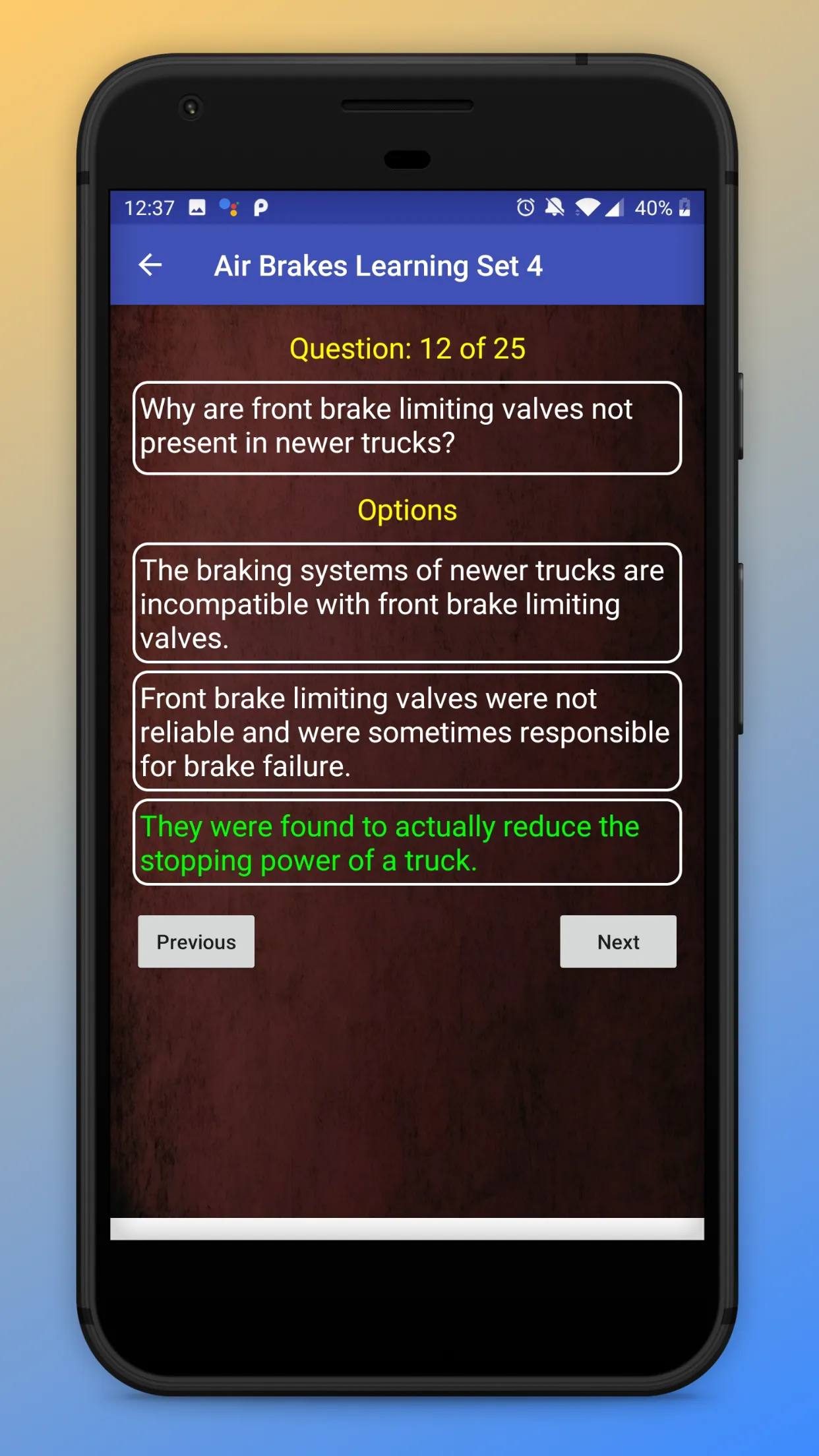 Air Brakes Test - CDL | Indus Appstore | Screenshot