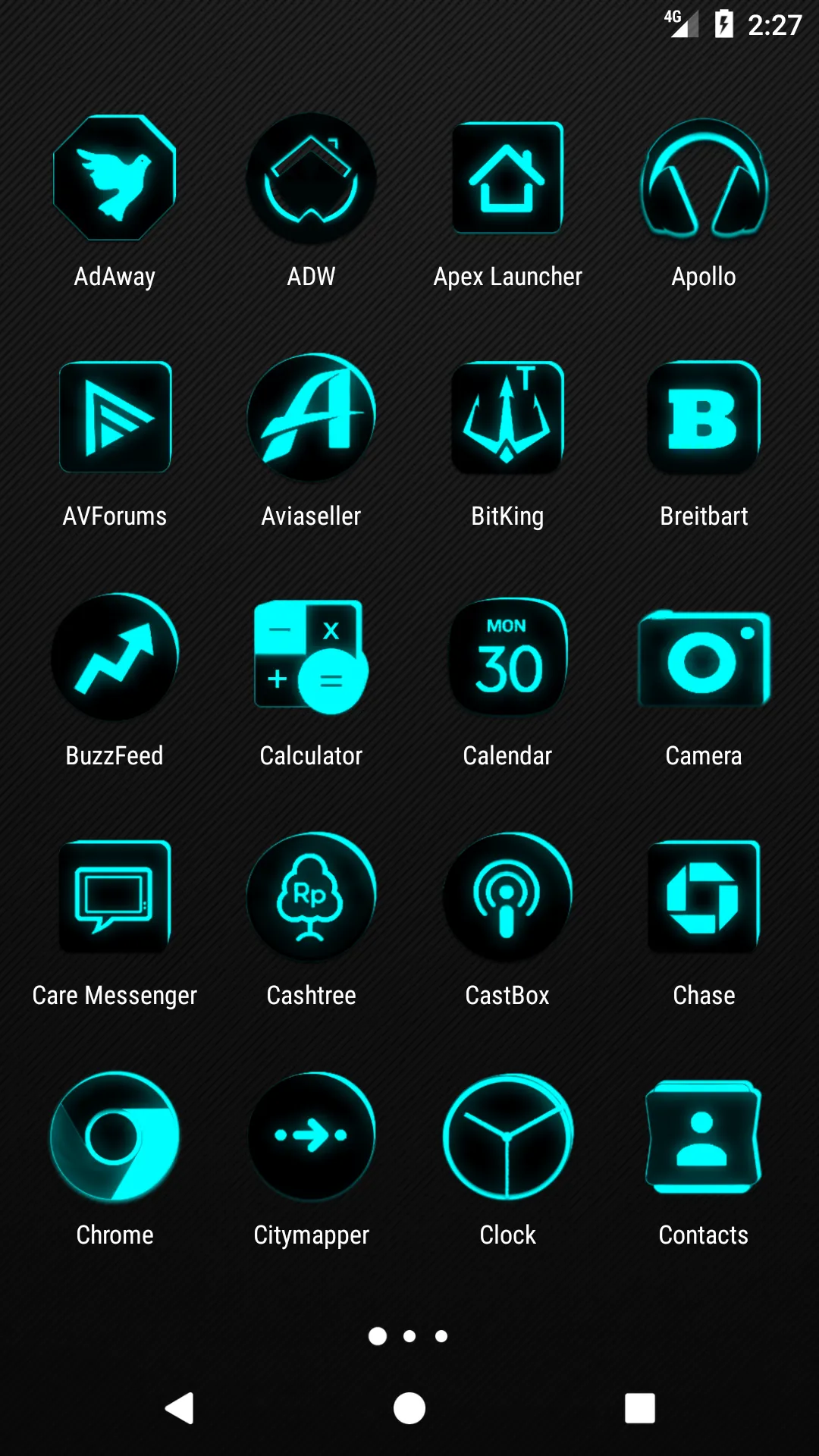 Flat Black and Cyan Icon Pack | Indus Appstore | Screenshot