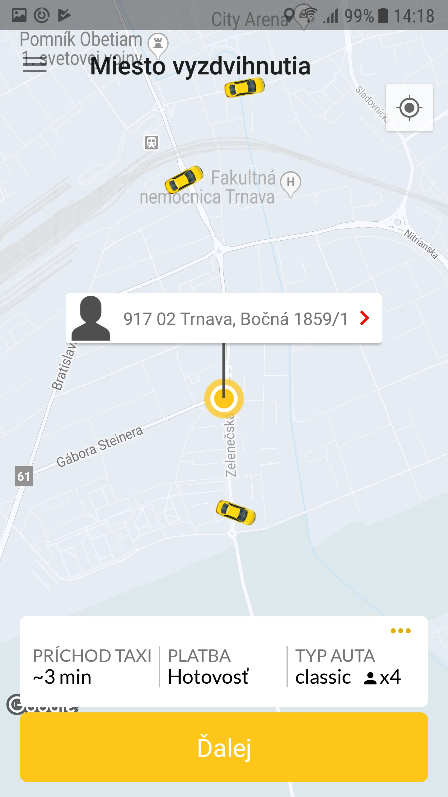 Yellow Taxi Trnava | Indus Appstore | Screenshot