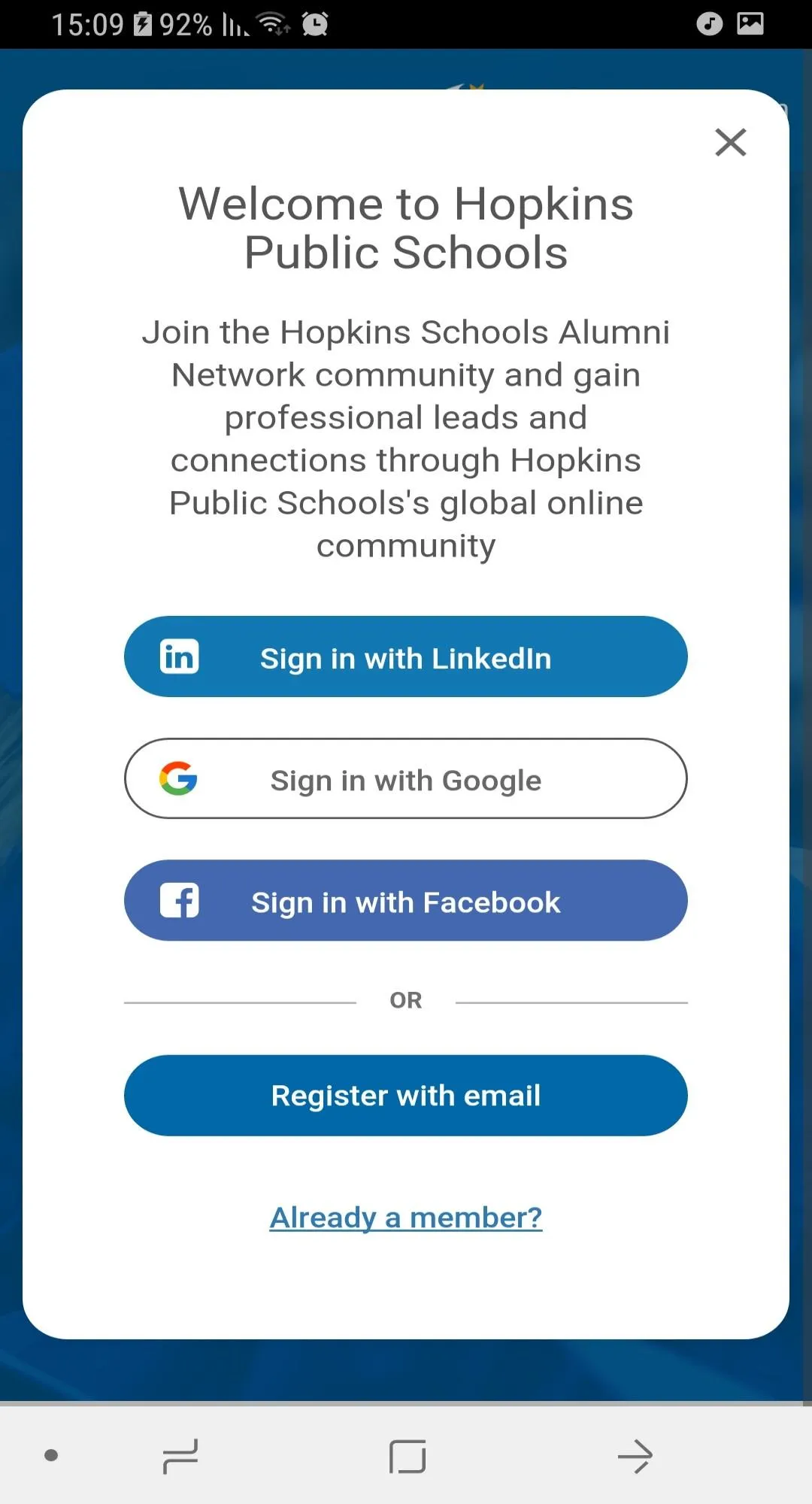 Hopkins Schools Alumni Network | Indus Appstore | Screenshot