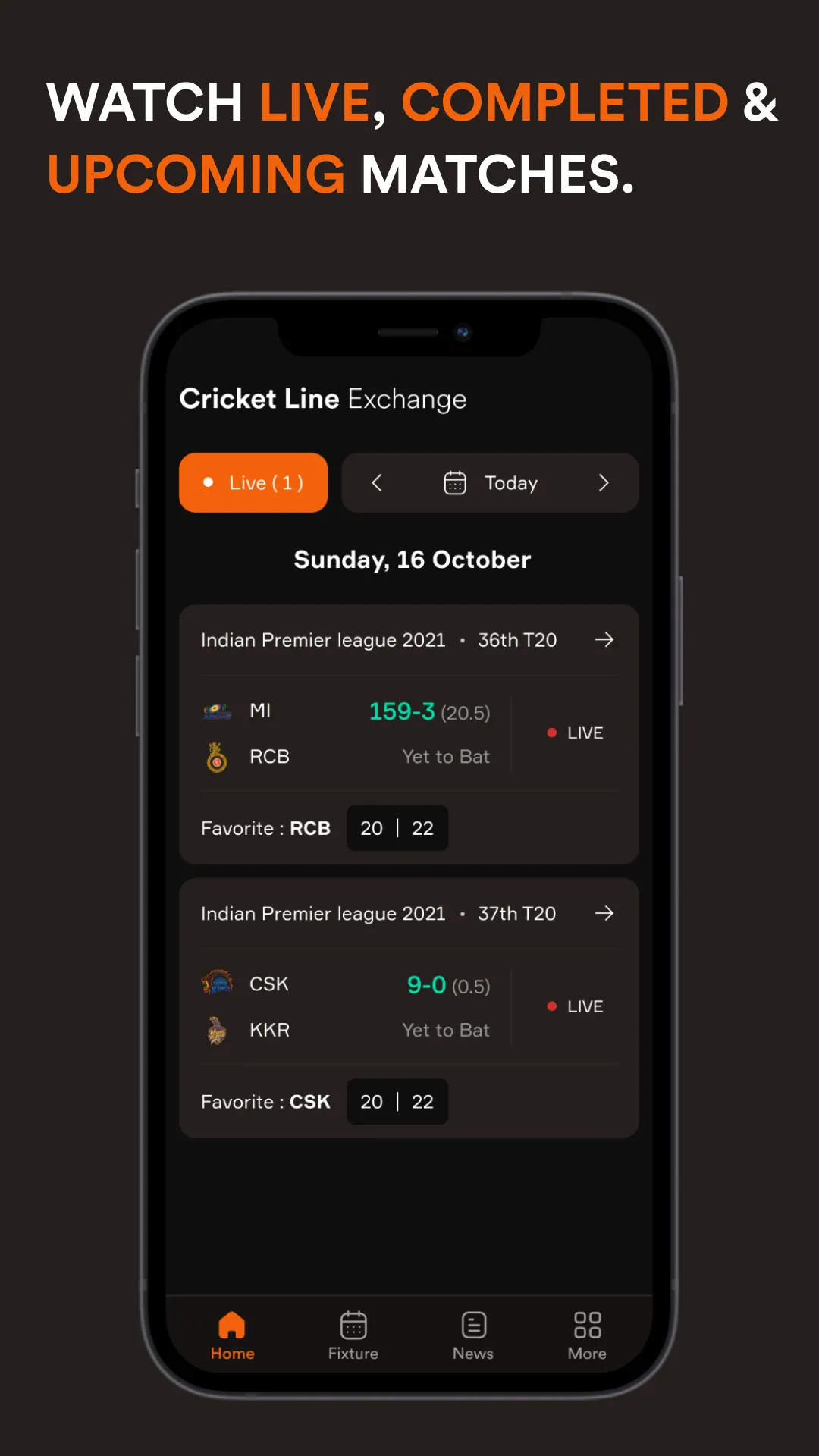 Cricket line Exchange LiveLine | Indus Appstore | Screenshot