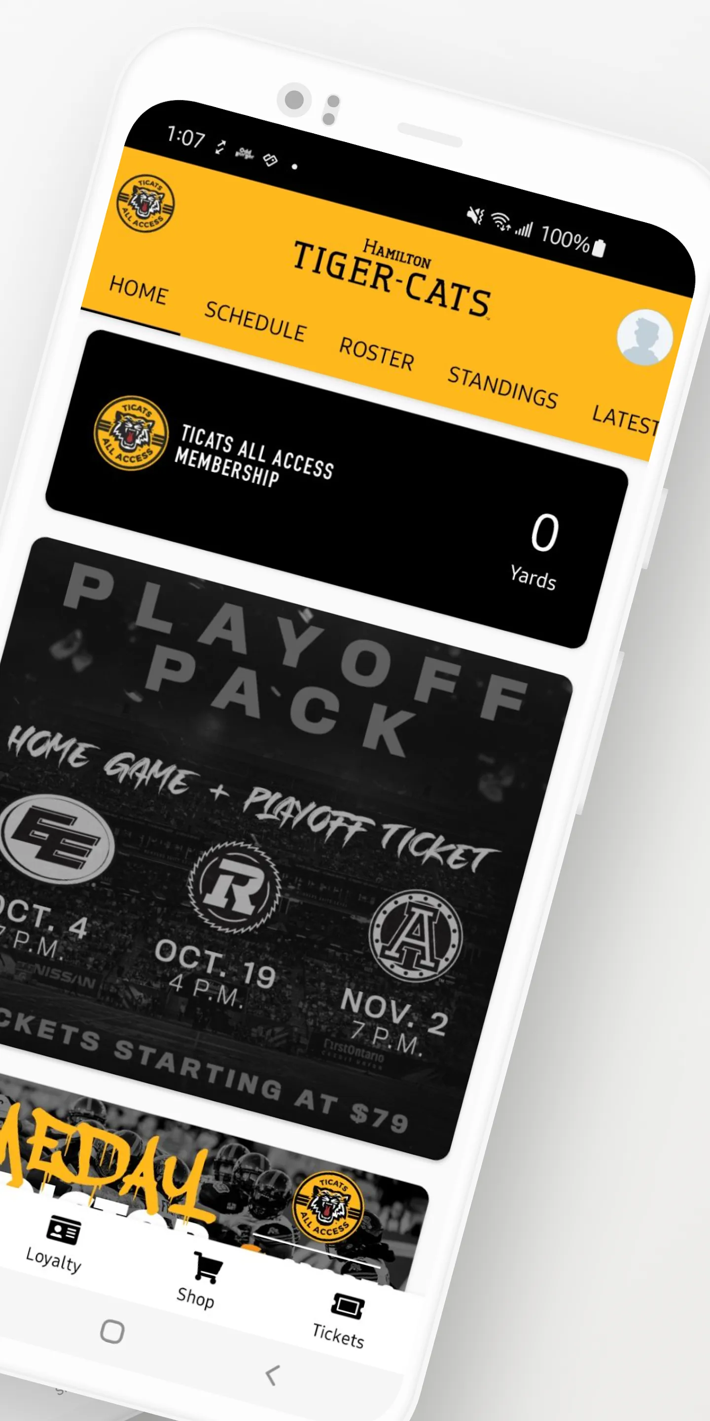 Hamilton Tiger-Cats All Access | Indus Appstore | Screenshot