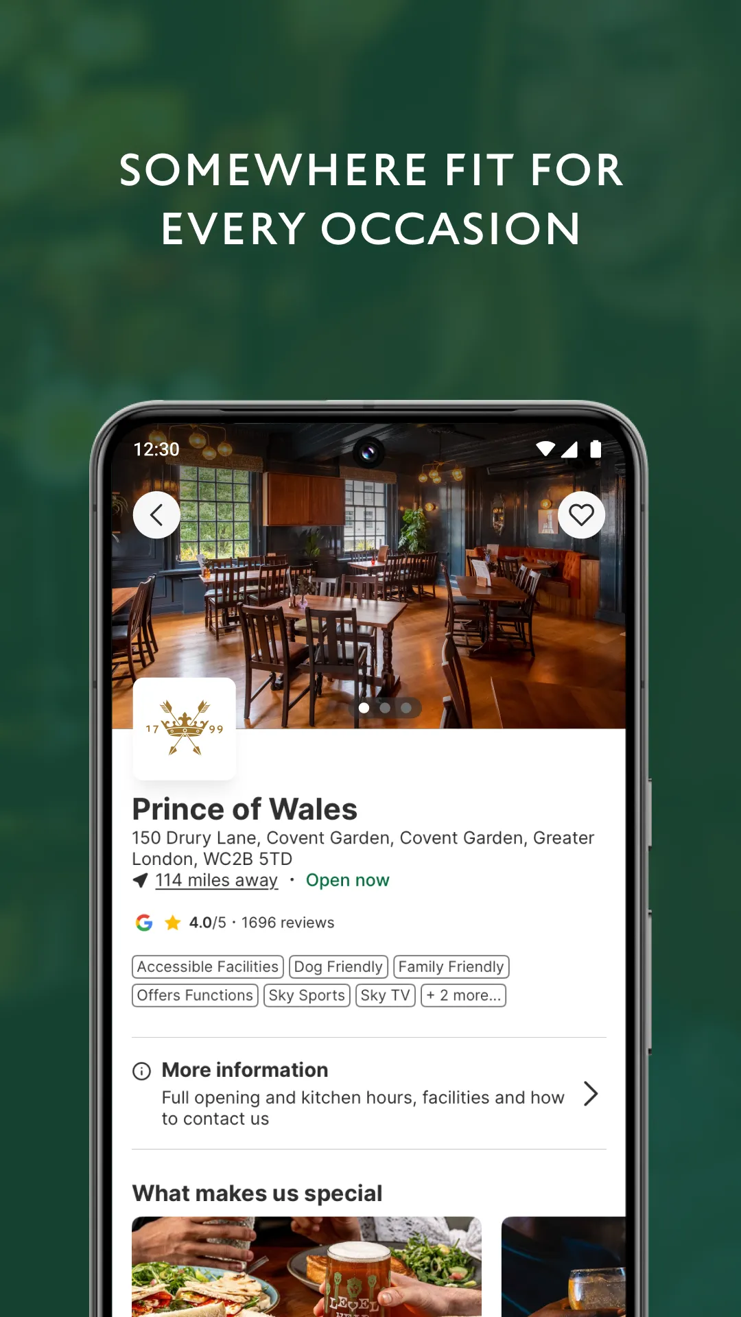 Greene King Pubs & Restaurants | Indus Appstore | Screenshot