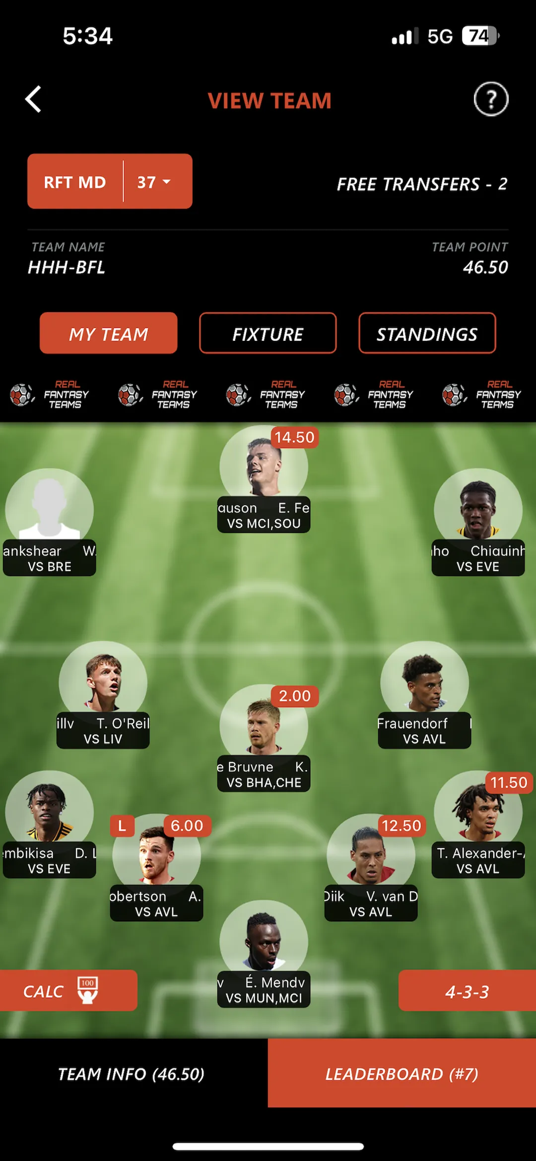 Real Fantasy Teams | Indus Appstore | Screenshot