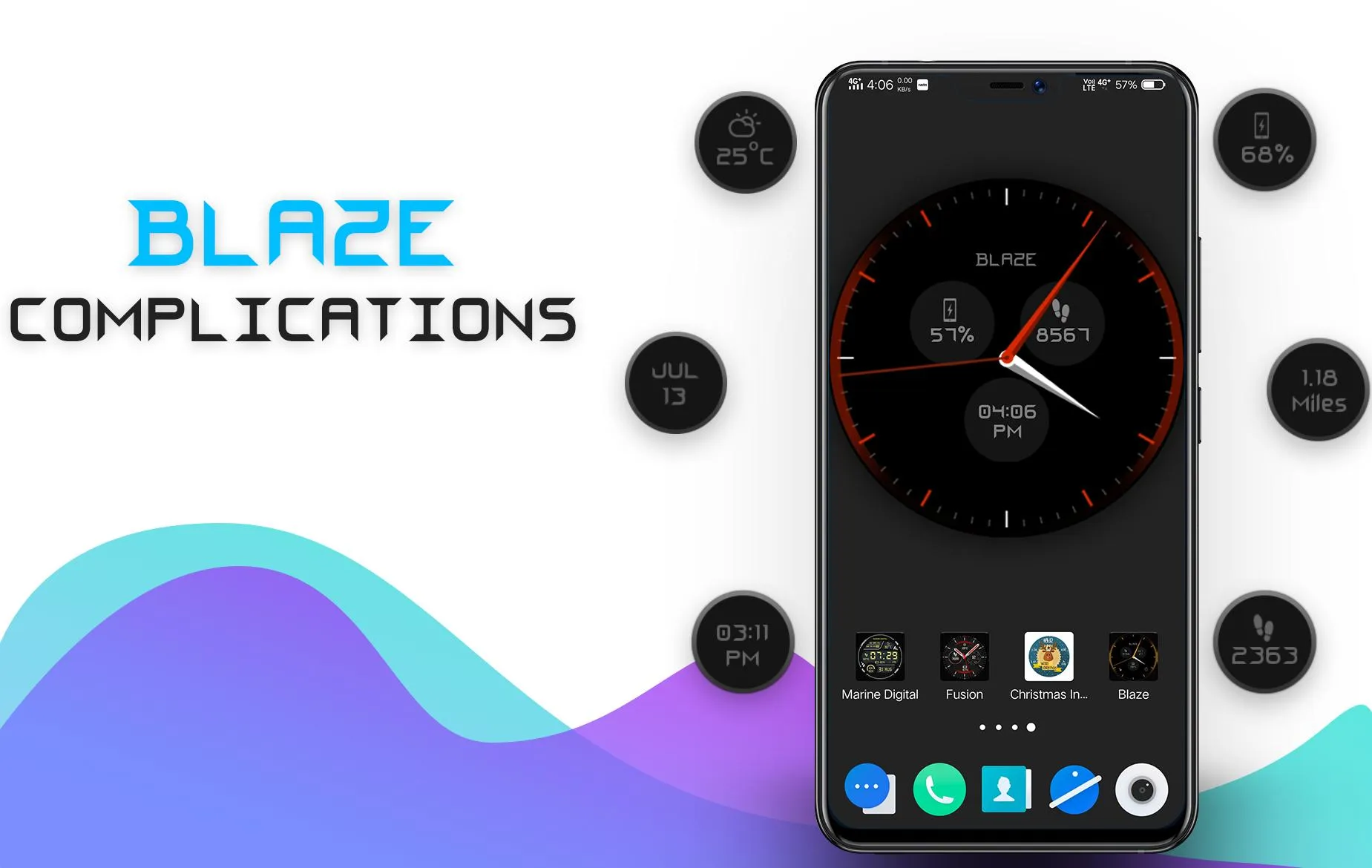 Blaze Clock Live Wallpaper | Indus Appstore | Screenshot