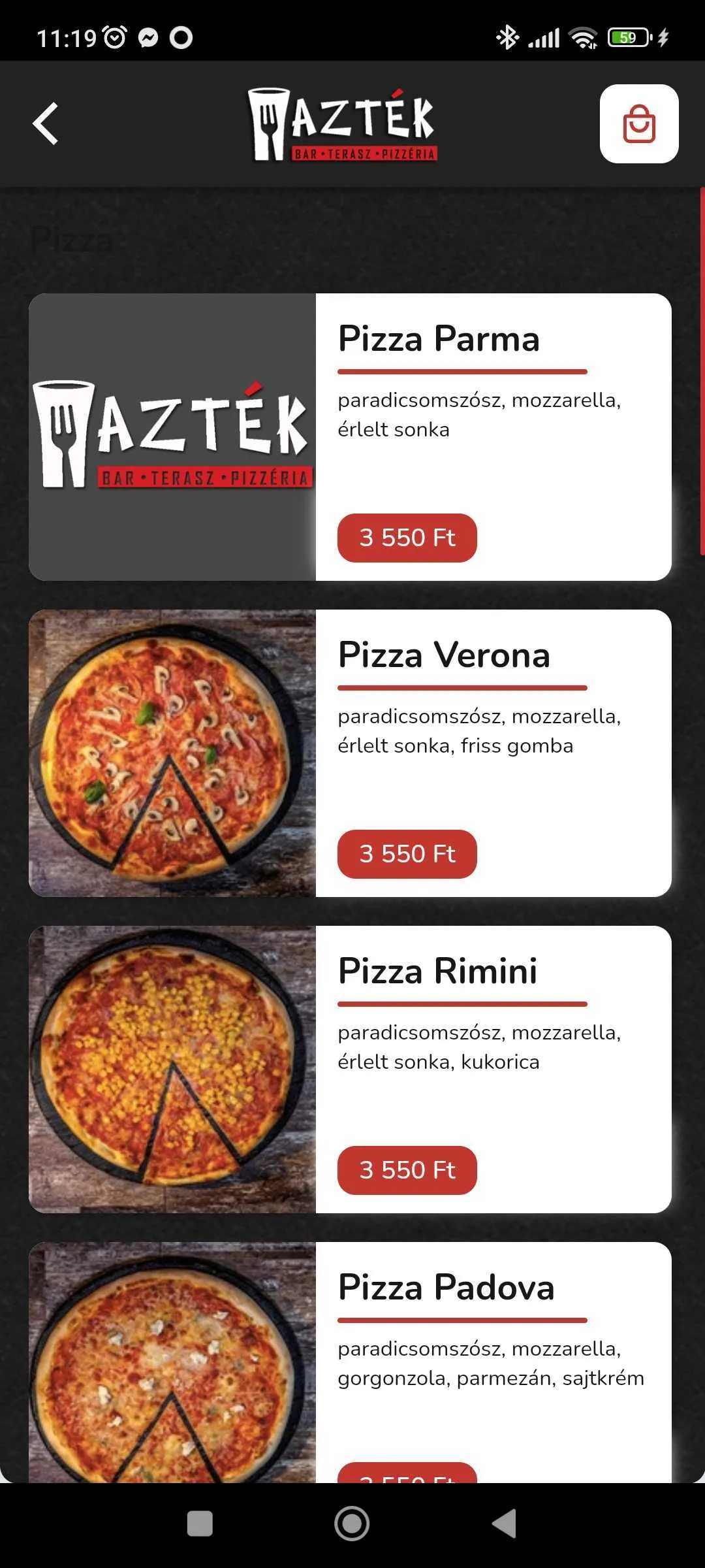 Azték Pizzéria | Indus Appstore | Screenshot