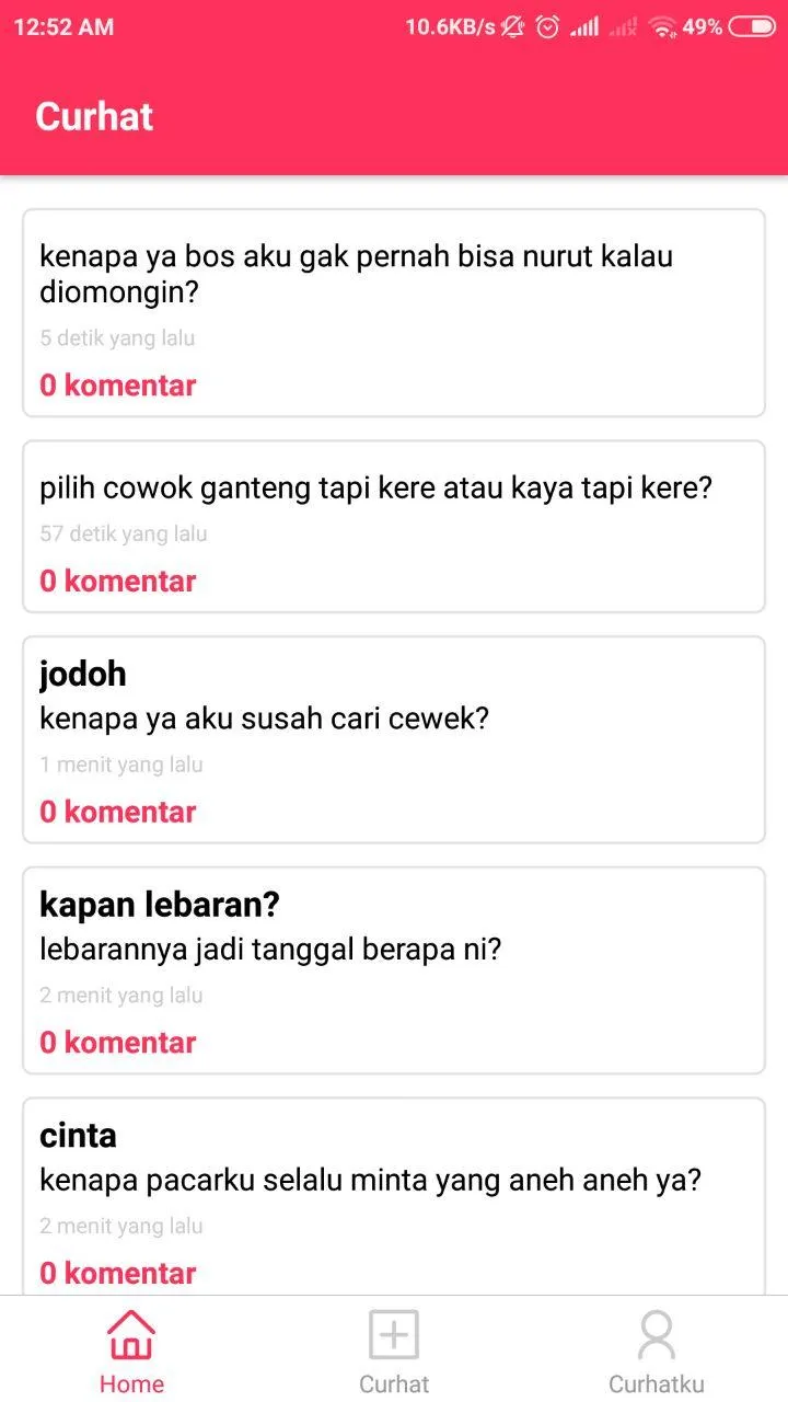 Curhat anonymous | Indus Appstore | Screenshot