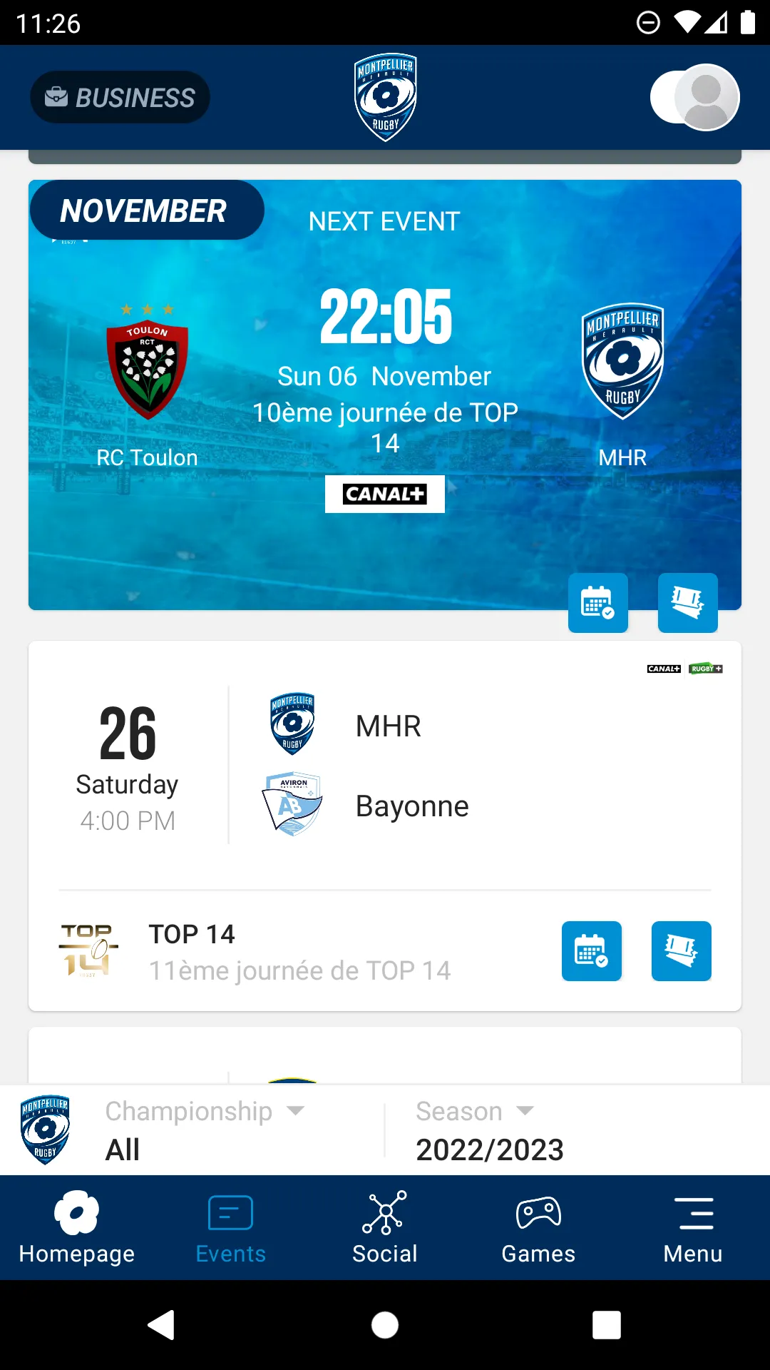 Montpellier Herault Rugby | Indus Appstore | Screenshot