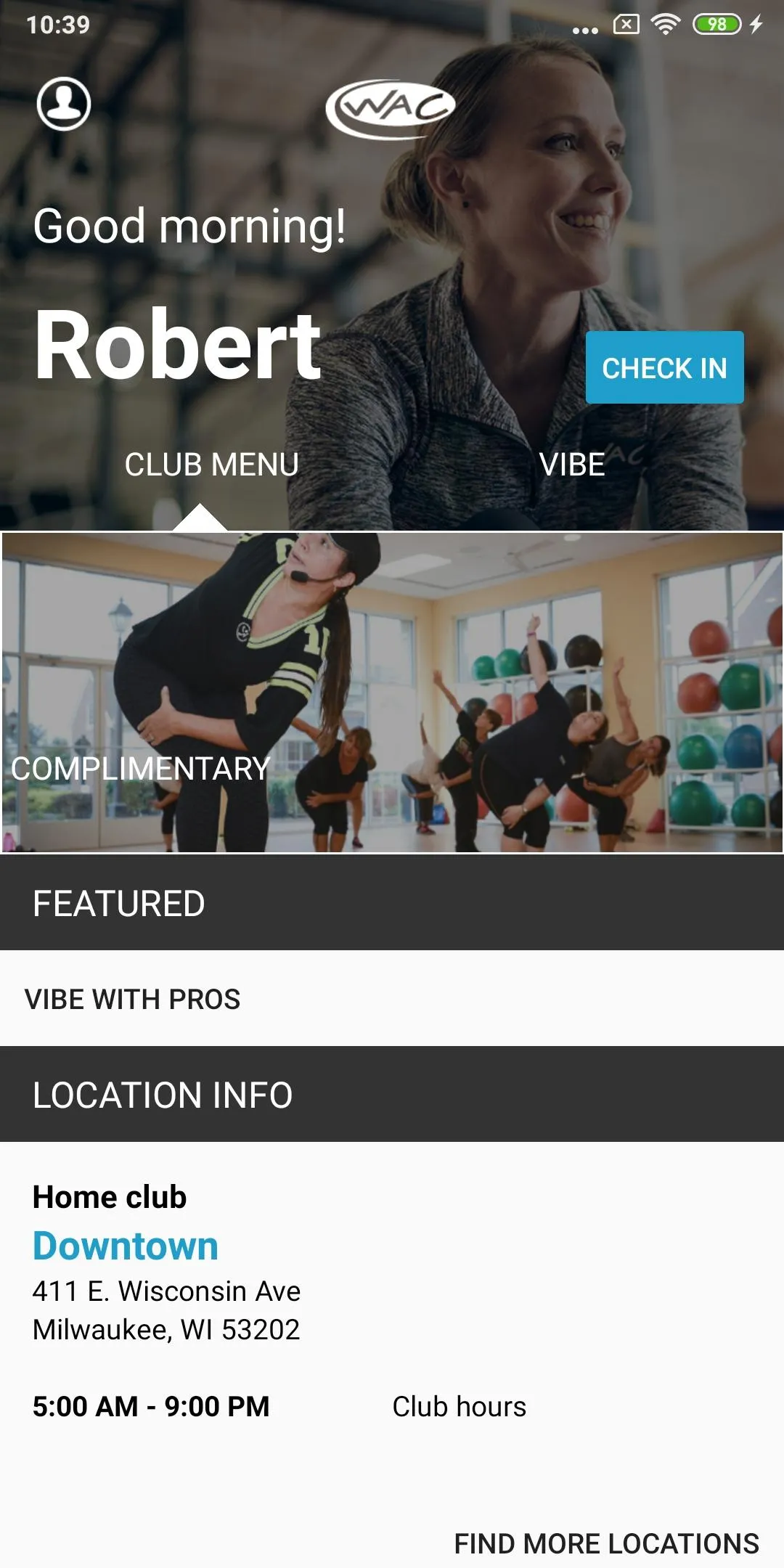 Wisconsin Athletic Club | Indus Appstore | Screenshot