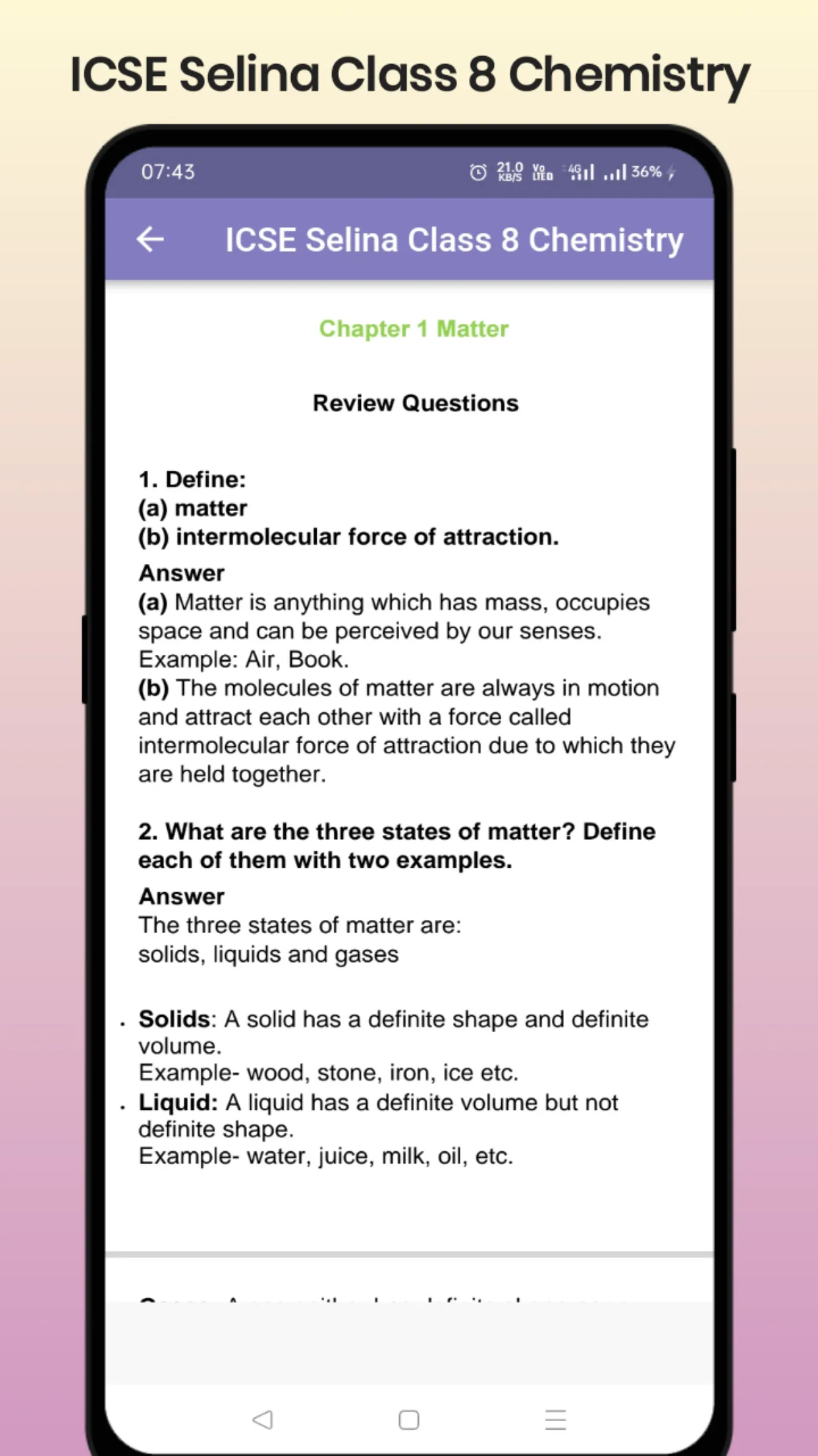 ICSE Selina Class 8 Chemistry | Indus Appstore | Screenshot