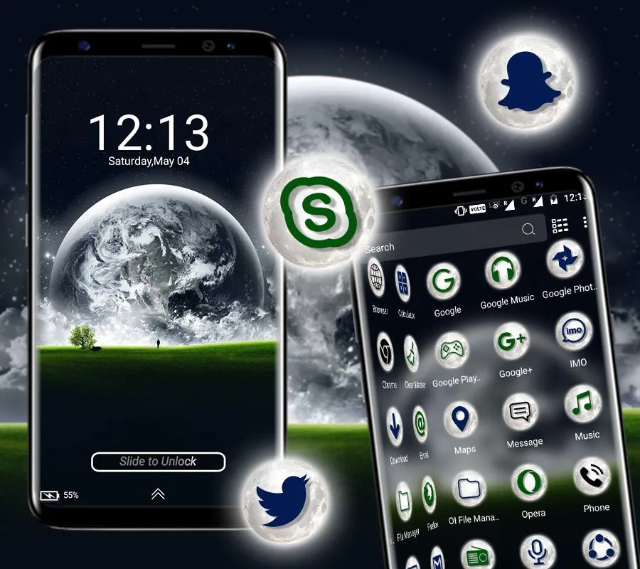 Moon Night Launcher Theme | Indus Appstore | Screenshot