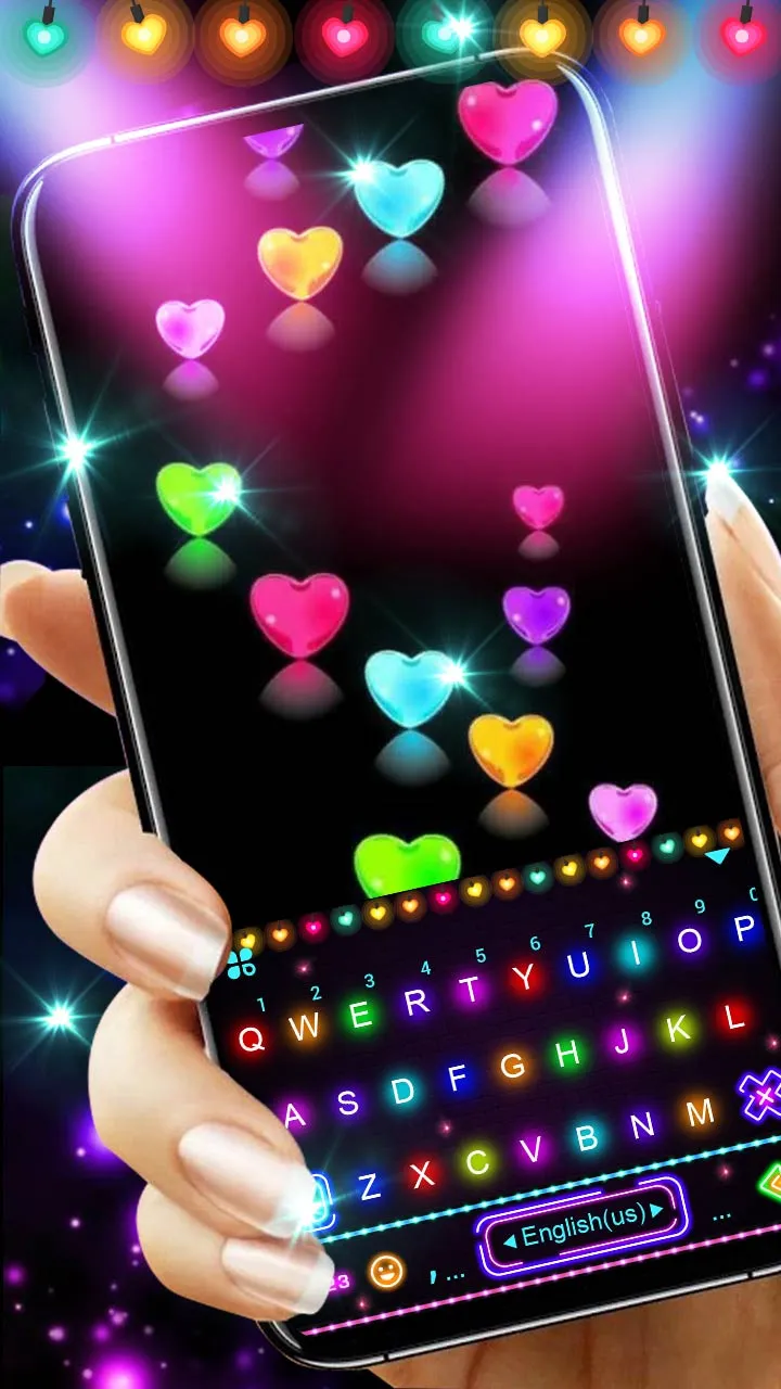 Neon Lights Love Keyboard Back | Indus Appstore | Screenshot