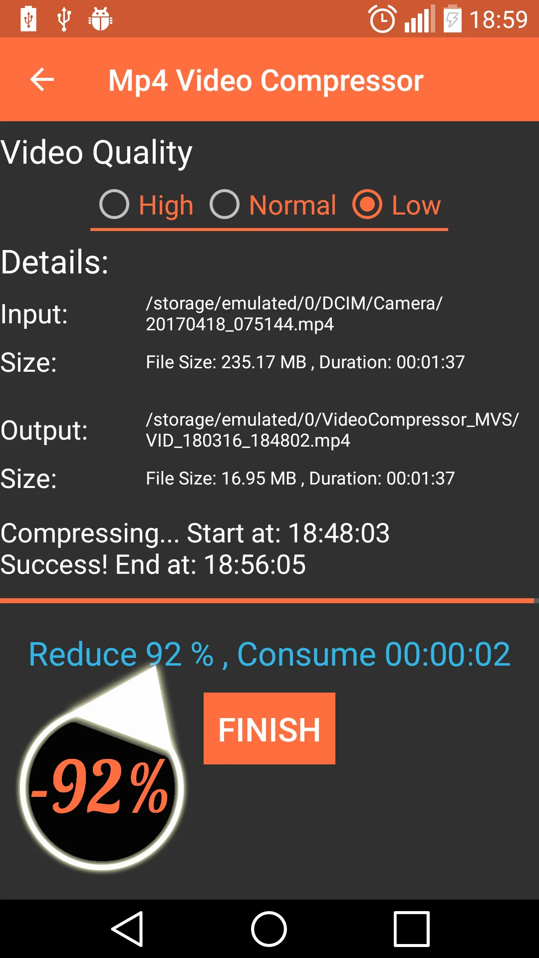 MP4 Video Compressor | Indus Appstore | Screenshot