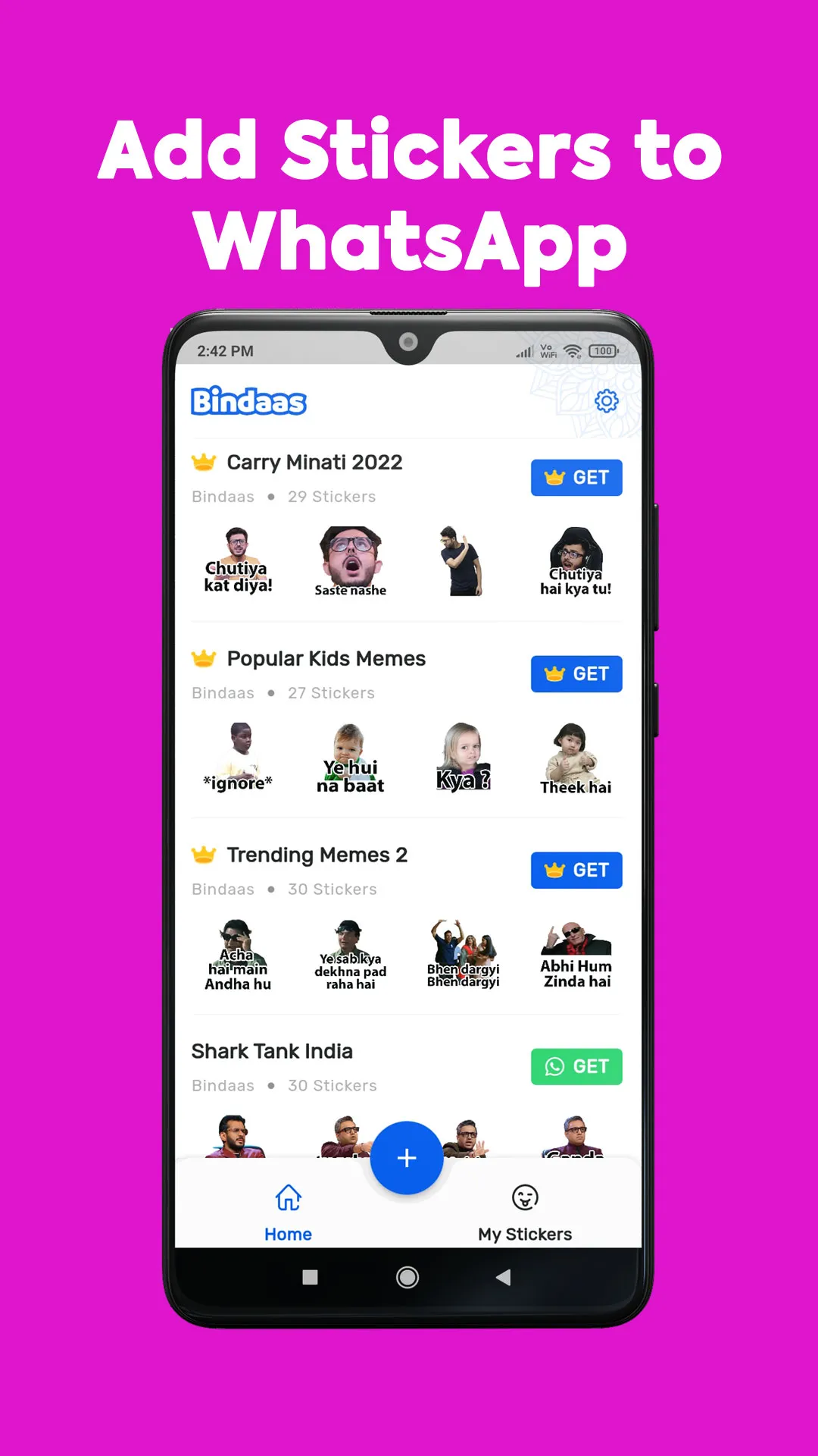 Bindaas: Hindi WASticker App | Indus Appstore | Screenshot