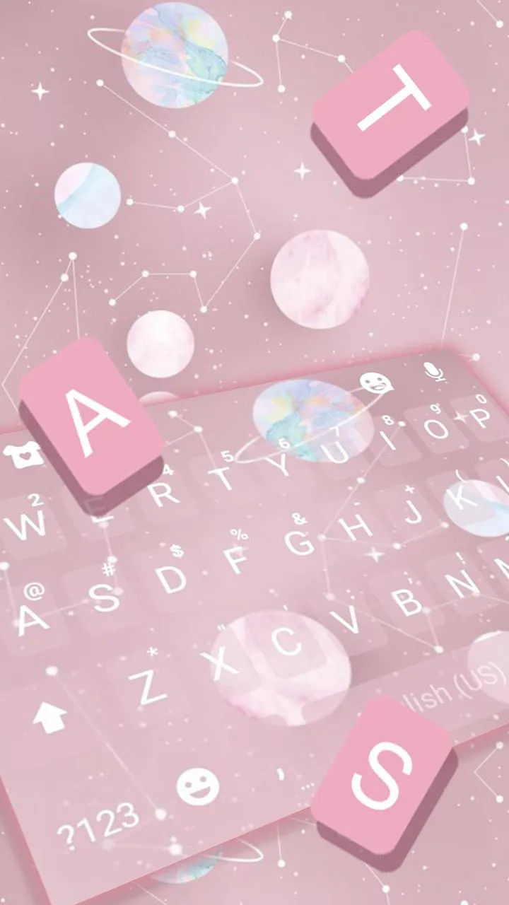 Pink Planets Keyboard Theme | Indus Appstore | Screenshot