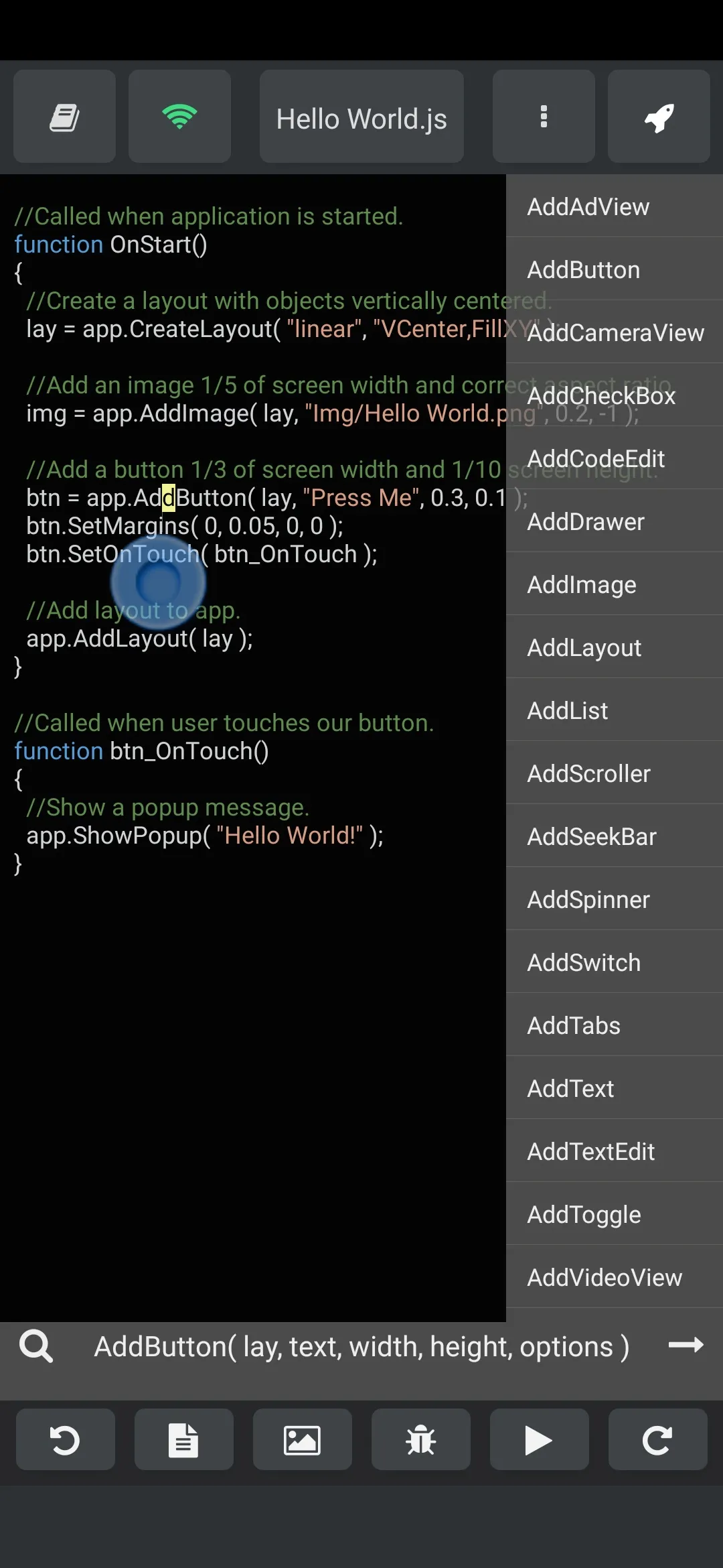 DroidScript: JS and Python IDE | Indus Appstore | Screenshot