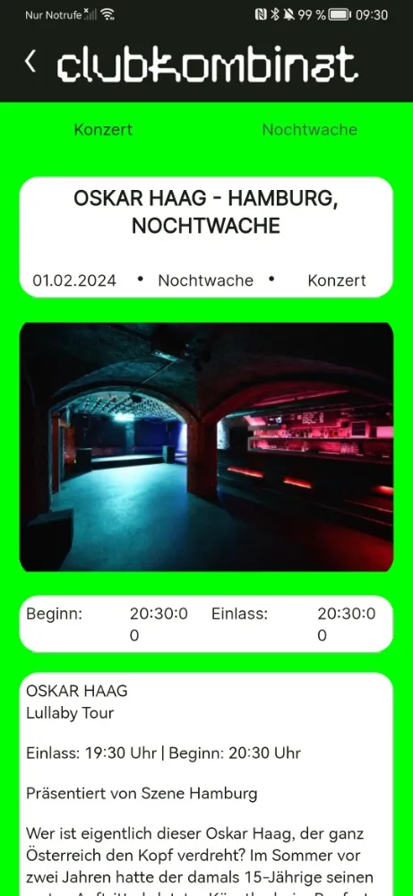 Clubplan - Musik in Hamburg | Indus Appstore | Screenshot