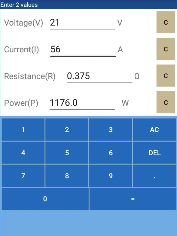 Ohm's Law Calculator | Indus Appstore | Screenshot