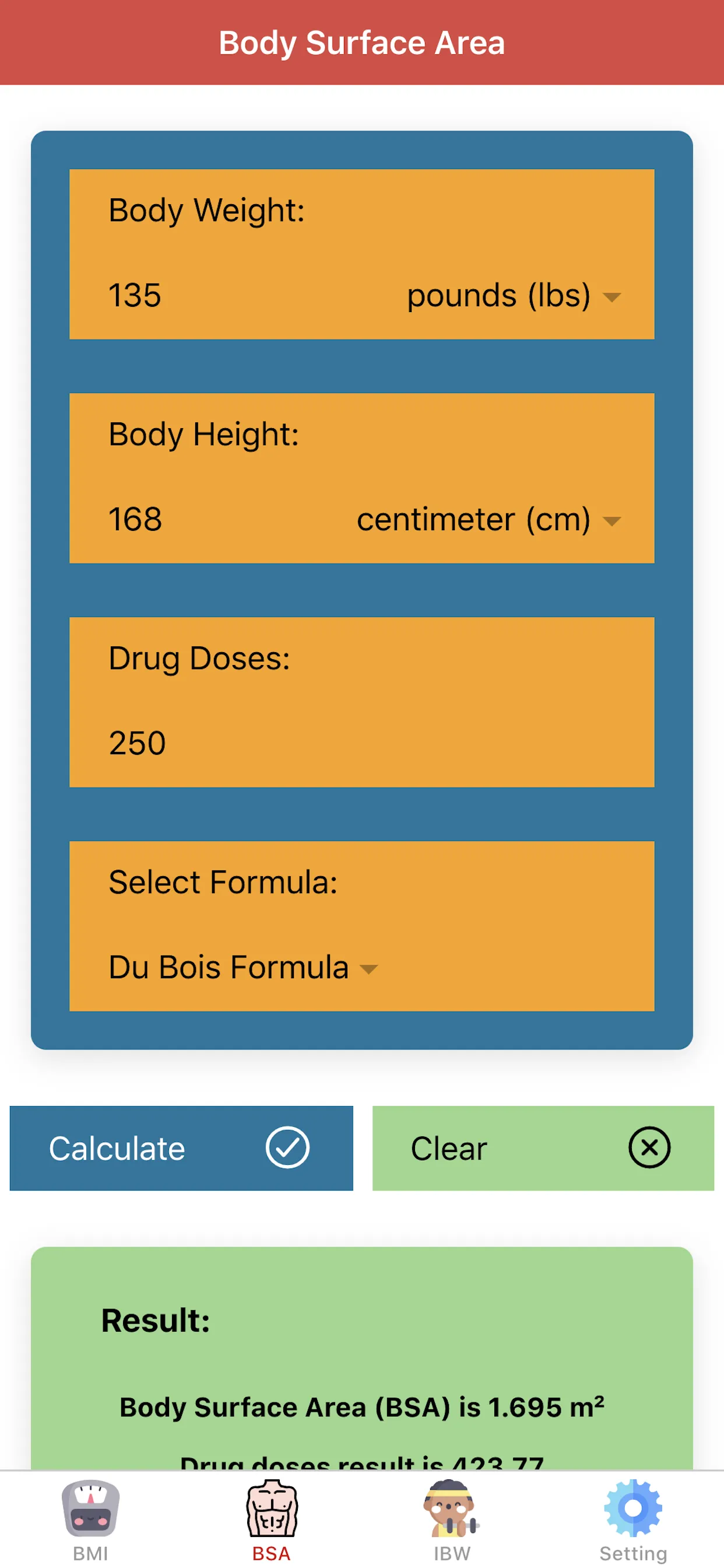 Body Calculator Pro | Indus Appstore | Screenshot