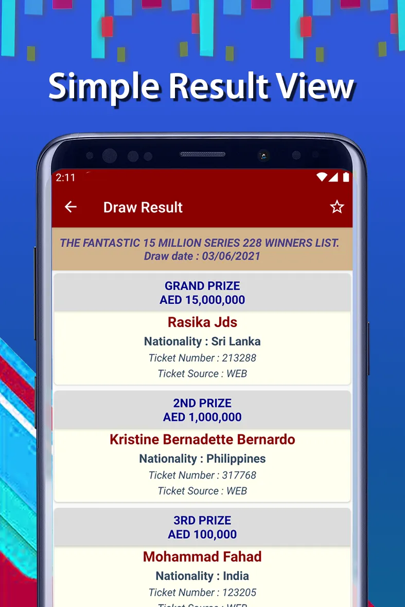 Abu Dhabi Big Ticket Results | Indus Appstore | Screenshot