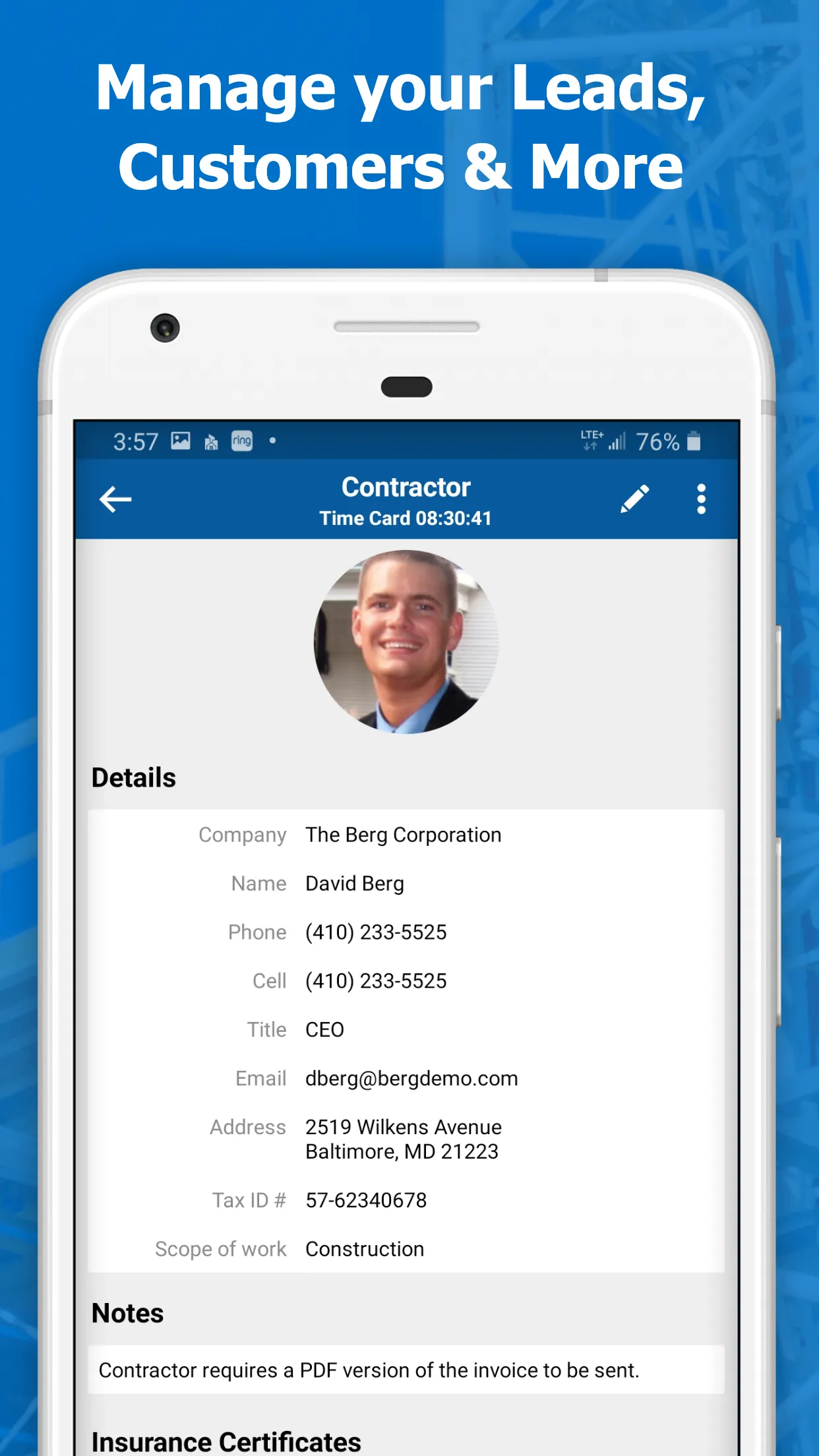 Contractor Foreman (CMS + CRM) | Indus Appstore | Screenshot