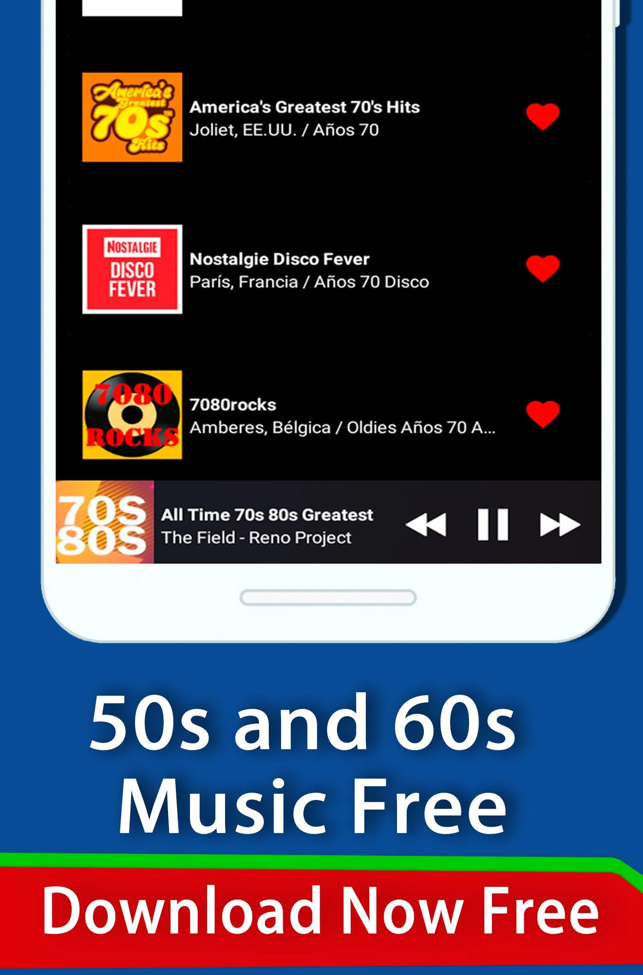 Musica de los 60 70 80 y 90 | Indus Appstore | Screenshot