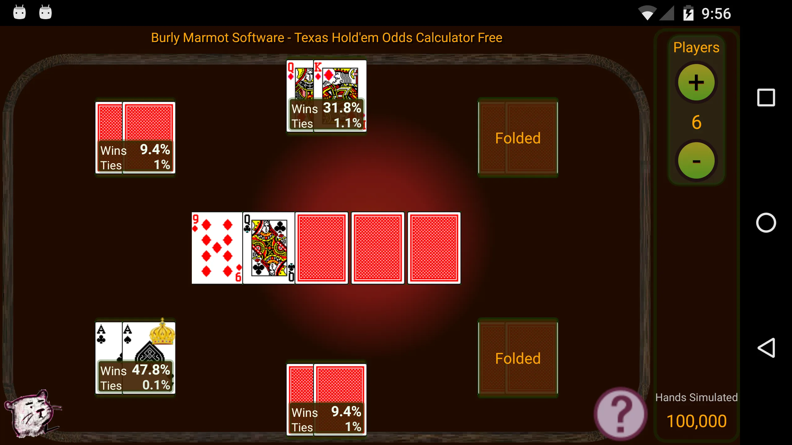 Hold'em Odds Calculator | Indus Appstore | Screenshot