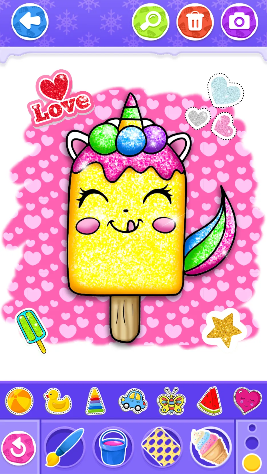 Glitter Ice Cream Coloring | Indus Appstore | Screenshot