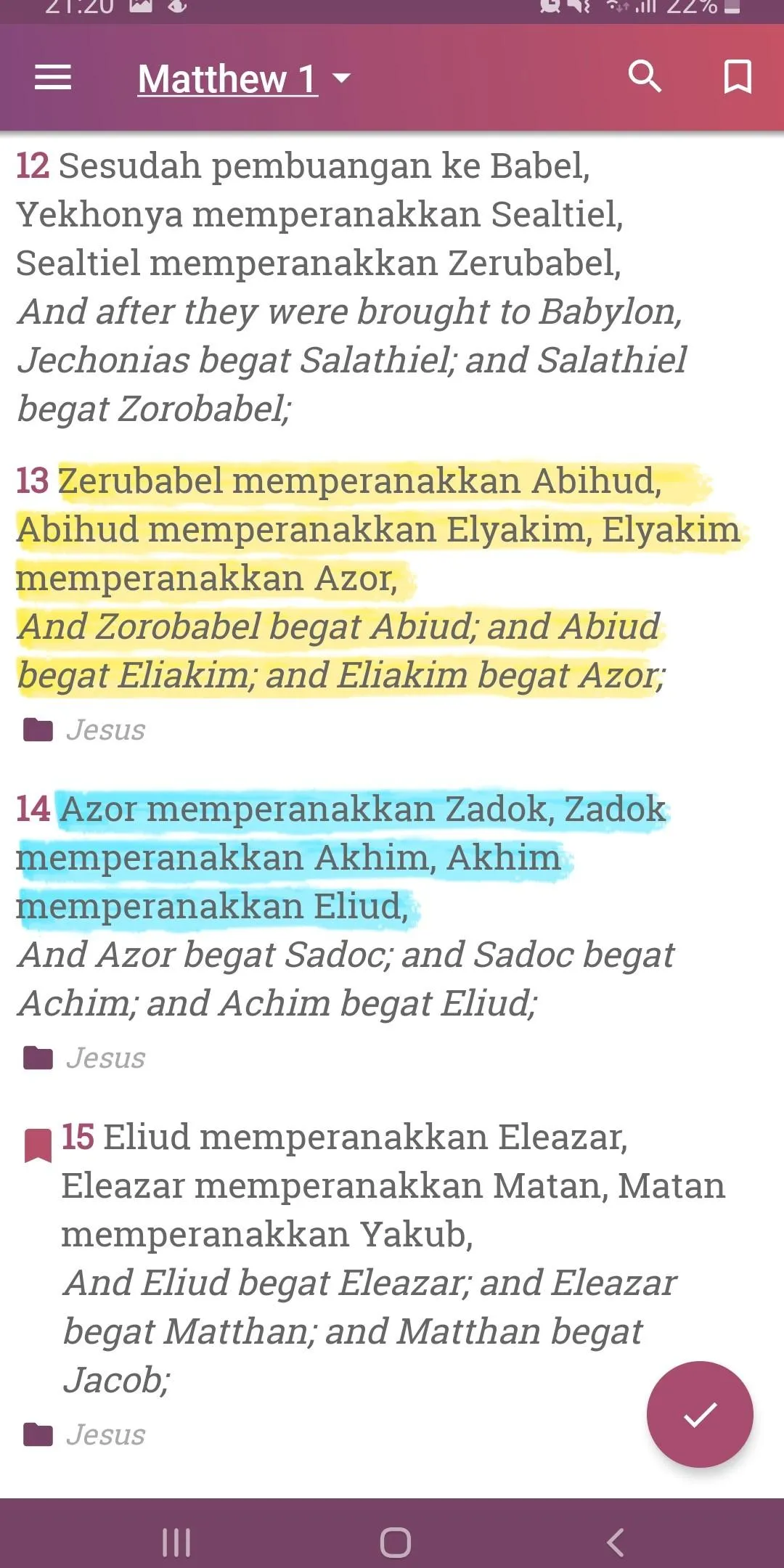 Indonesian English Bible | Indus Appstore | Screenshot