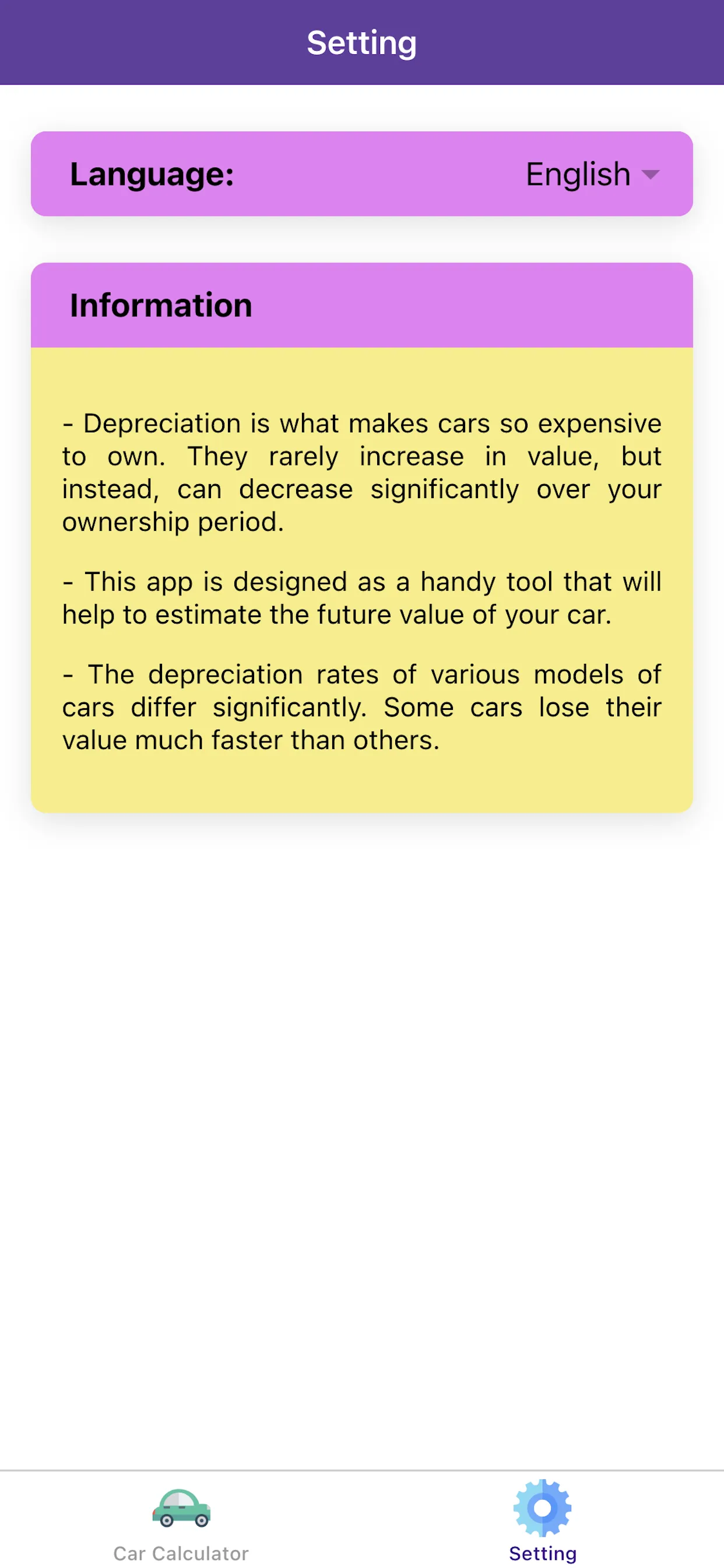 Car Depreciation Calculator | Indus Appstore | Screenshot