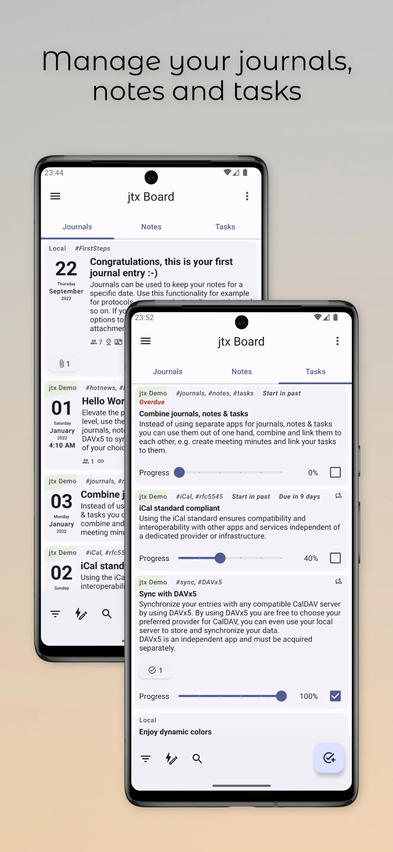 jtx Board | journals & tasks | Indus Appstore | Screenshot