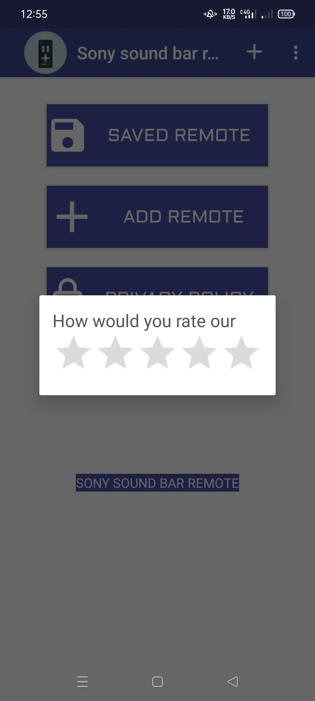 Sony sound bar remote | Indus Appstore | Screenshot