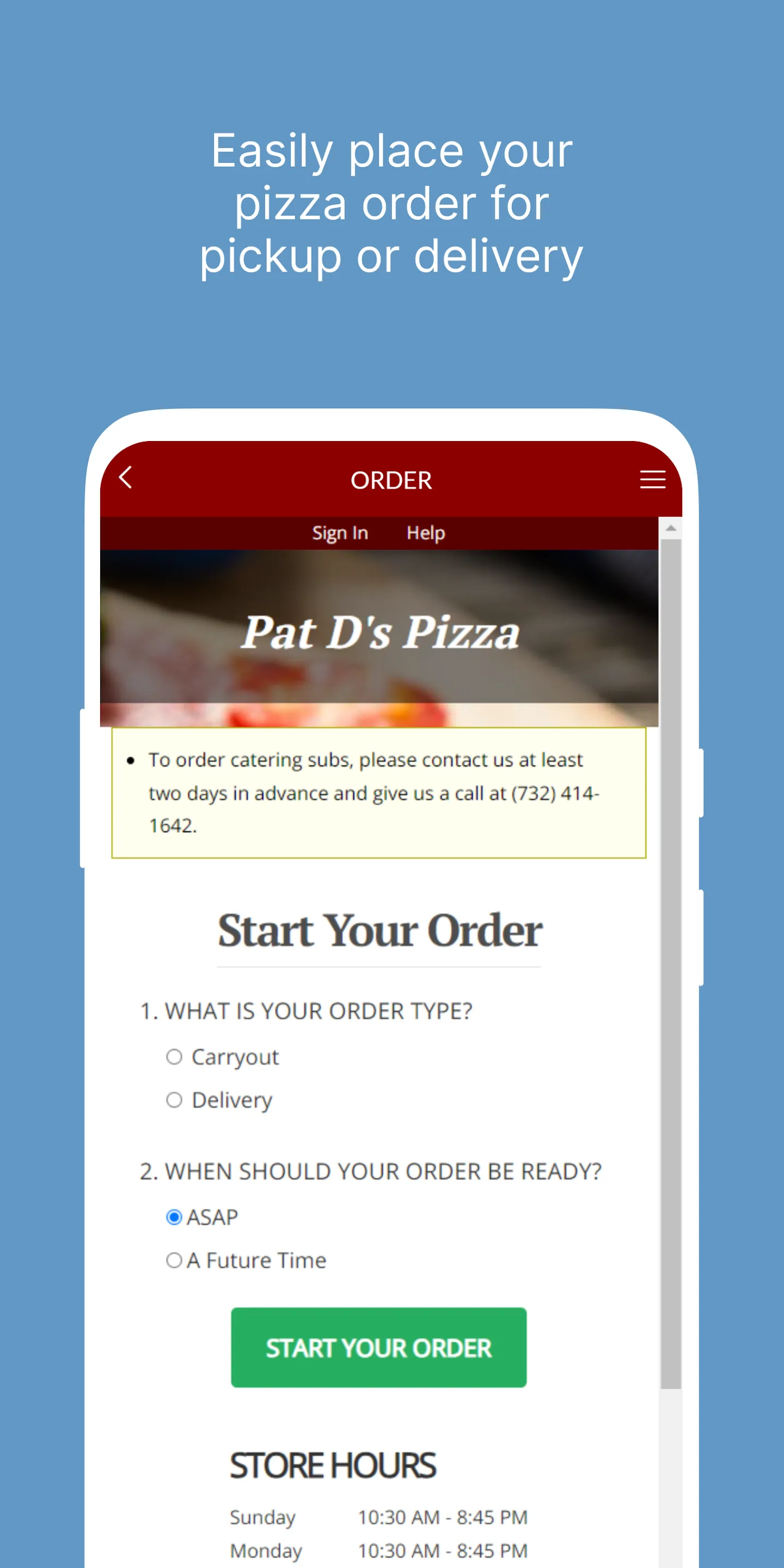 Pat D's Pizza | Indus Appstore | Screenshot