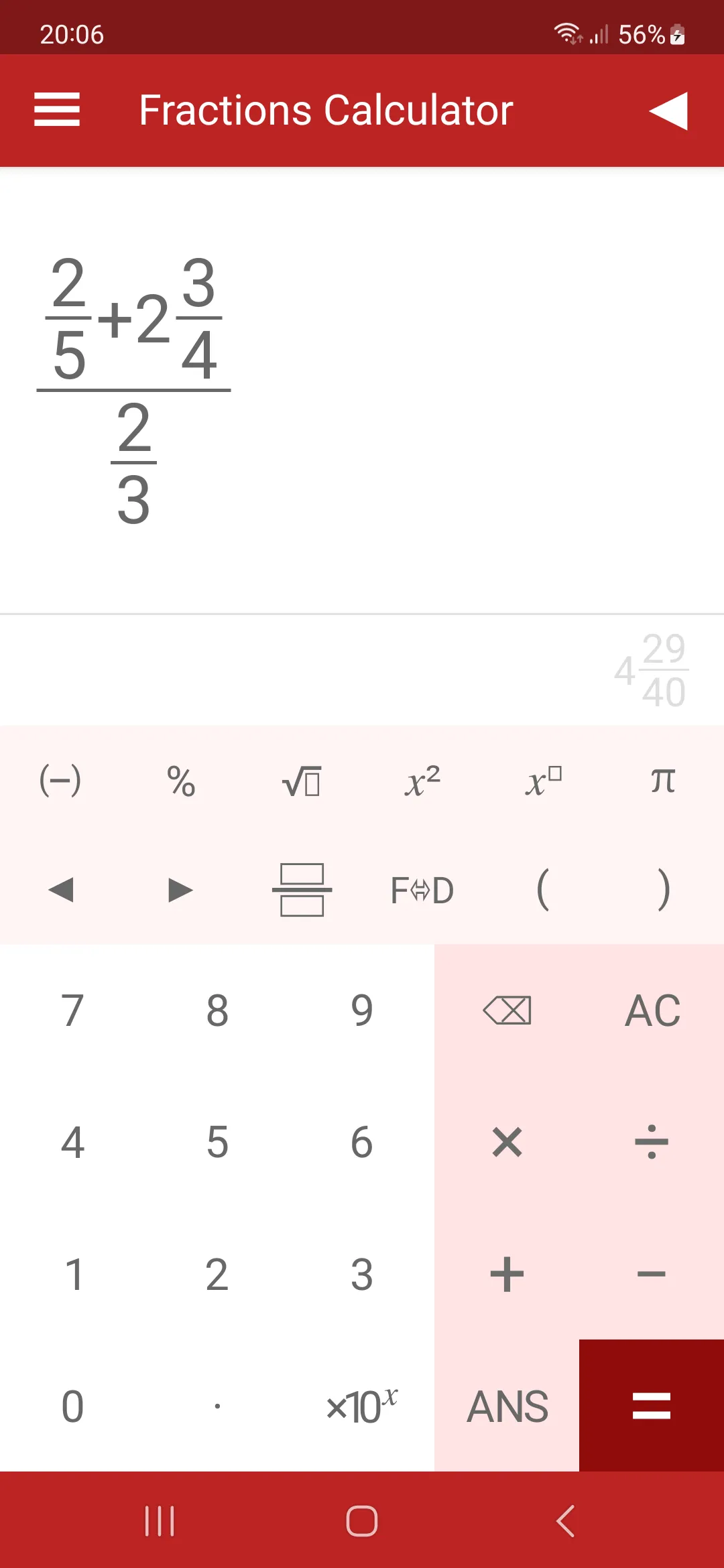 Fractions Calculator | Indus Appstore | Screenshot