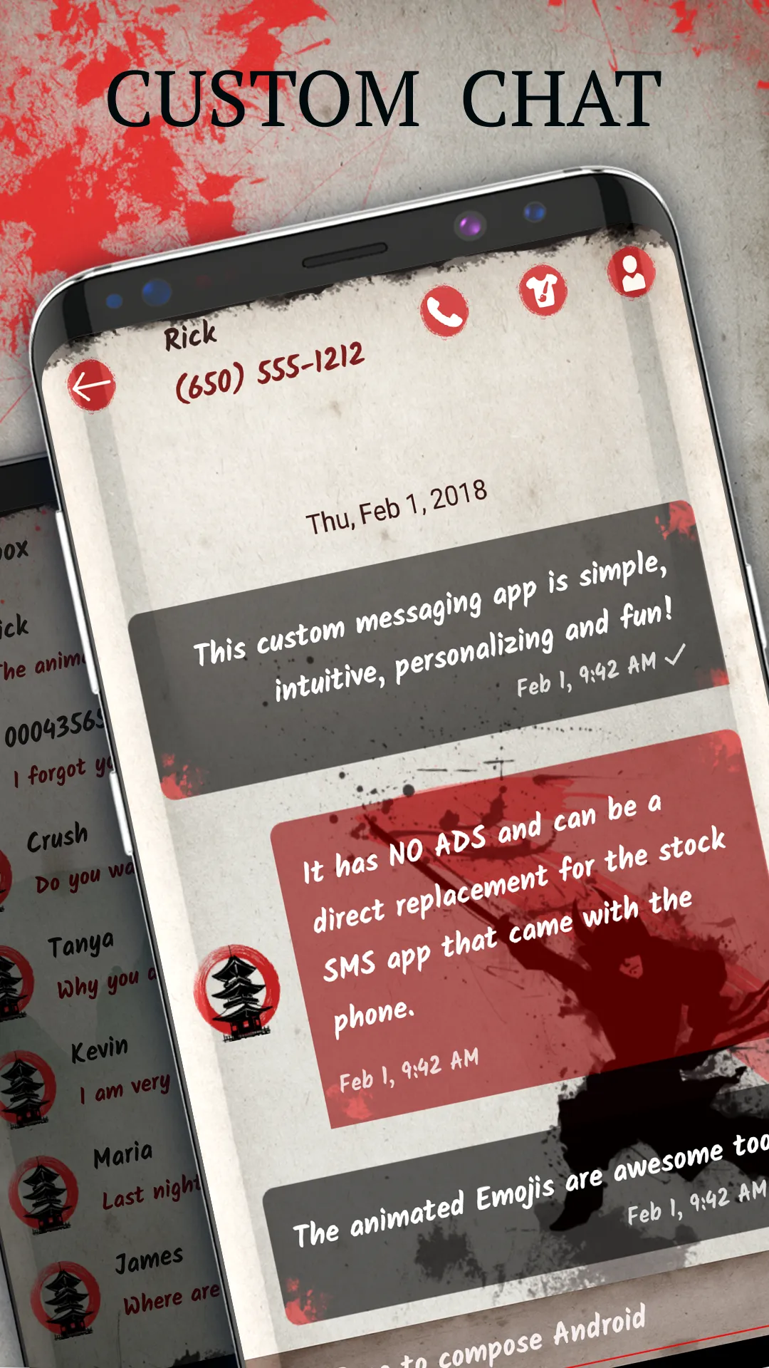 Samurai SMS theme | Indus Appstore | Screenshot